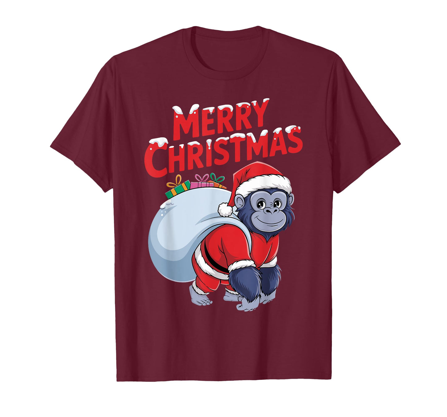 Xmas Gorilla Santa on Gorilla Christmas T-Shirt