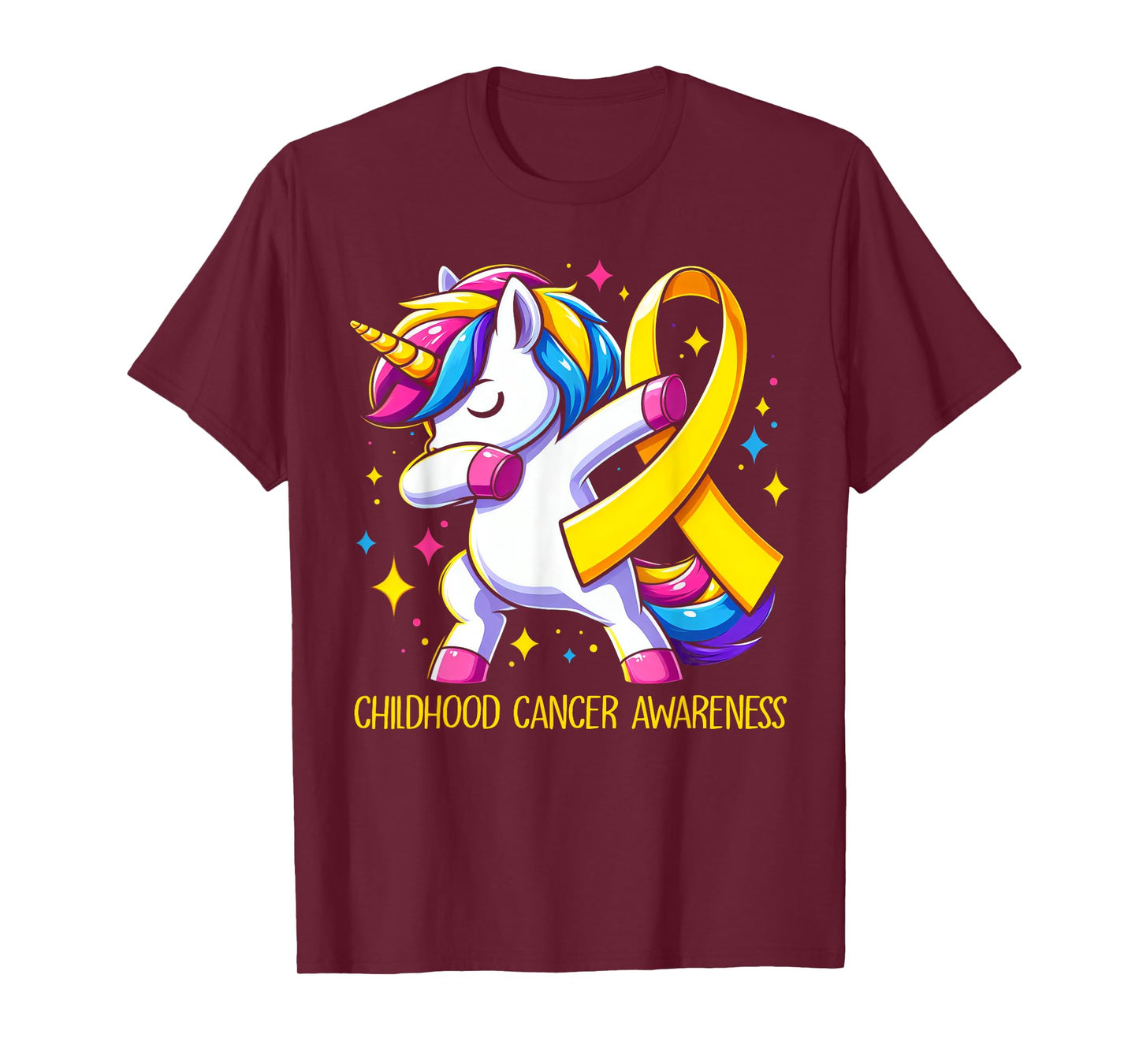 Childhood Cancer Awareness Unicorn Kids Girls T-Shirt