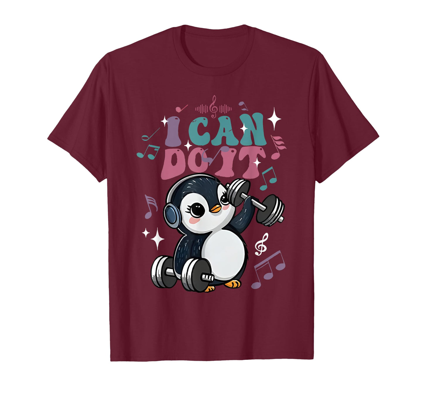 i can do it funny penguin deadlift weight lifting workout T-Shirt