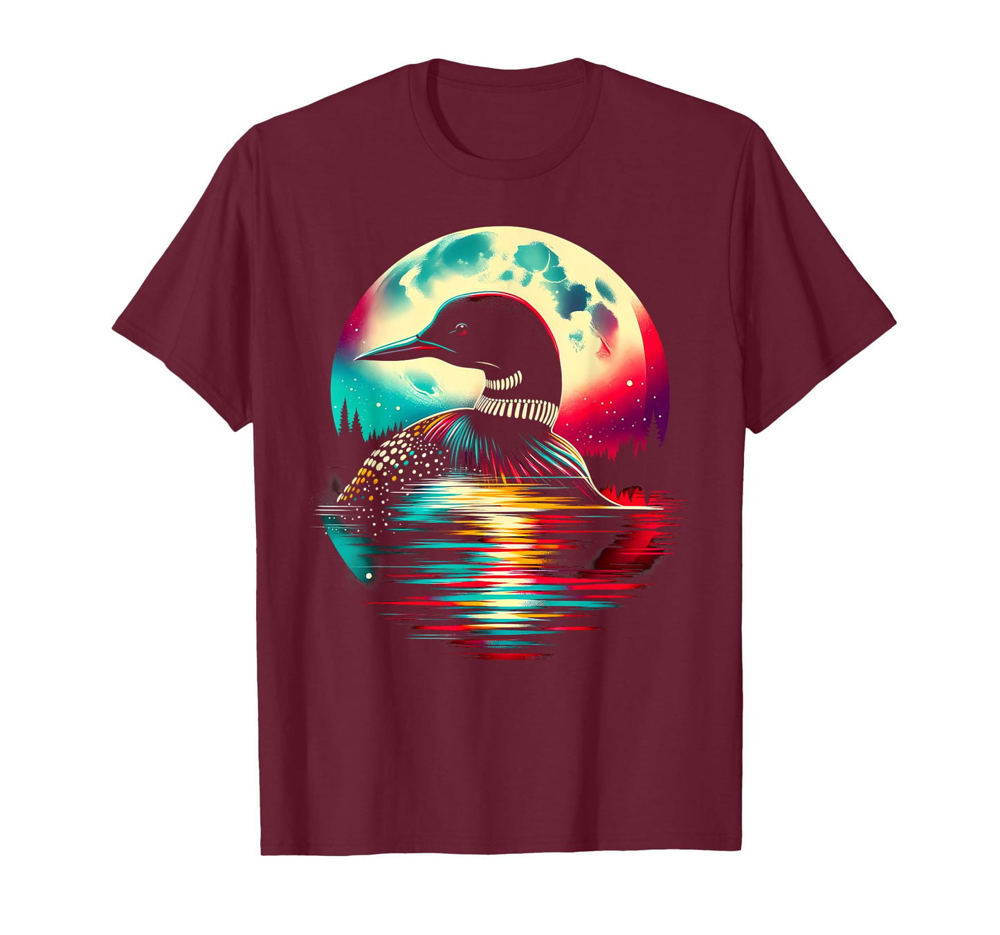 Colorful Loon Bird Spirit Animal Cool Illustration T-Shirt