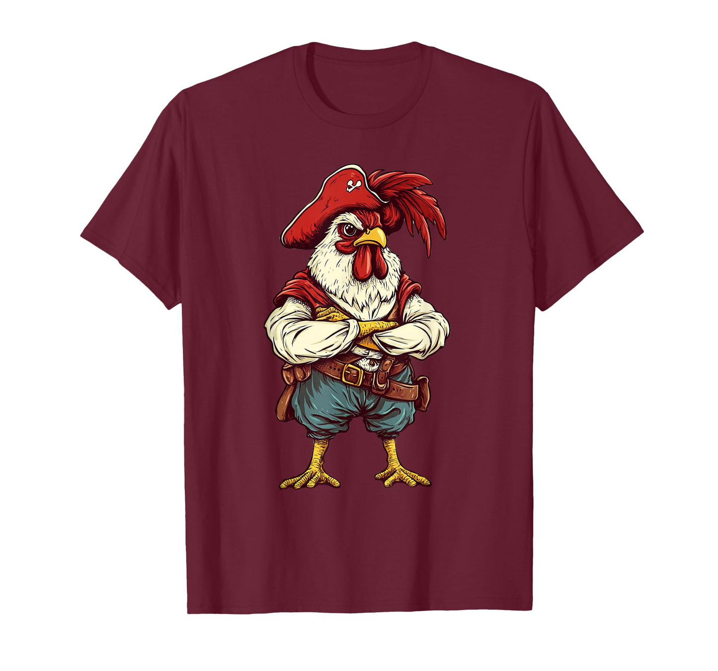 Chicken Dressed As A Pirate Funny Chicken Halloween T-Shirt