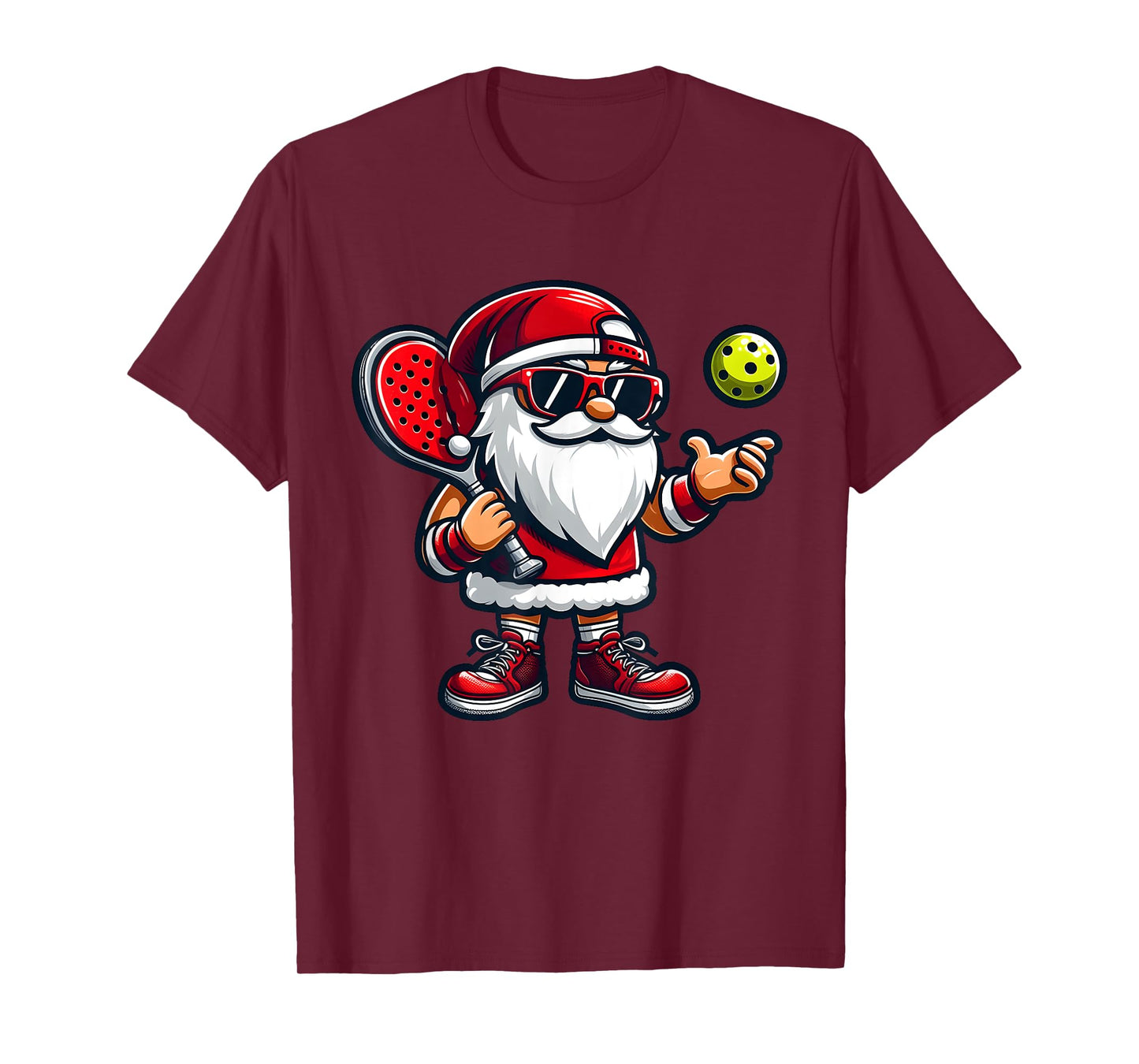 Christmas Santa Playing Pickleball Pajama Toddler Boys Kids T-Shirt