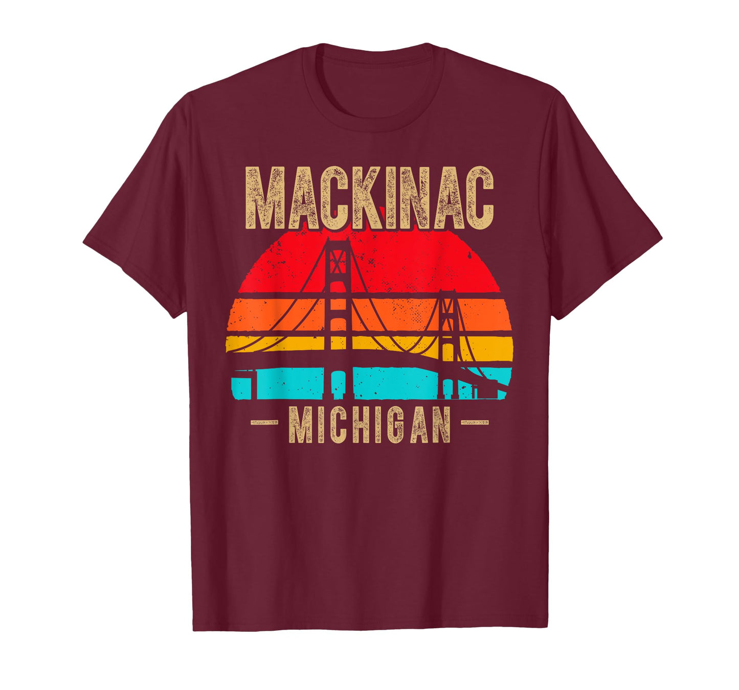 Mackinac Bridge Mackinaw Retro Vintage Michigan Souvenir T-Shirt