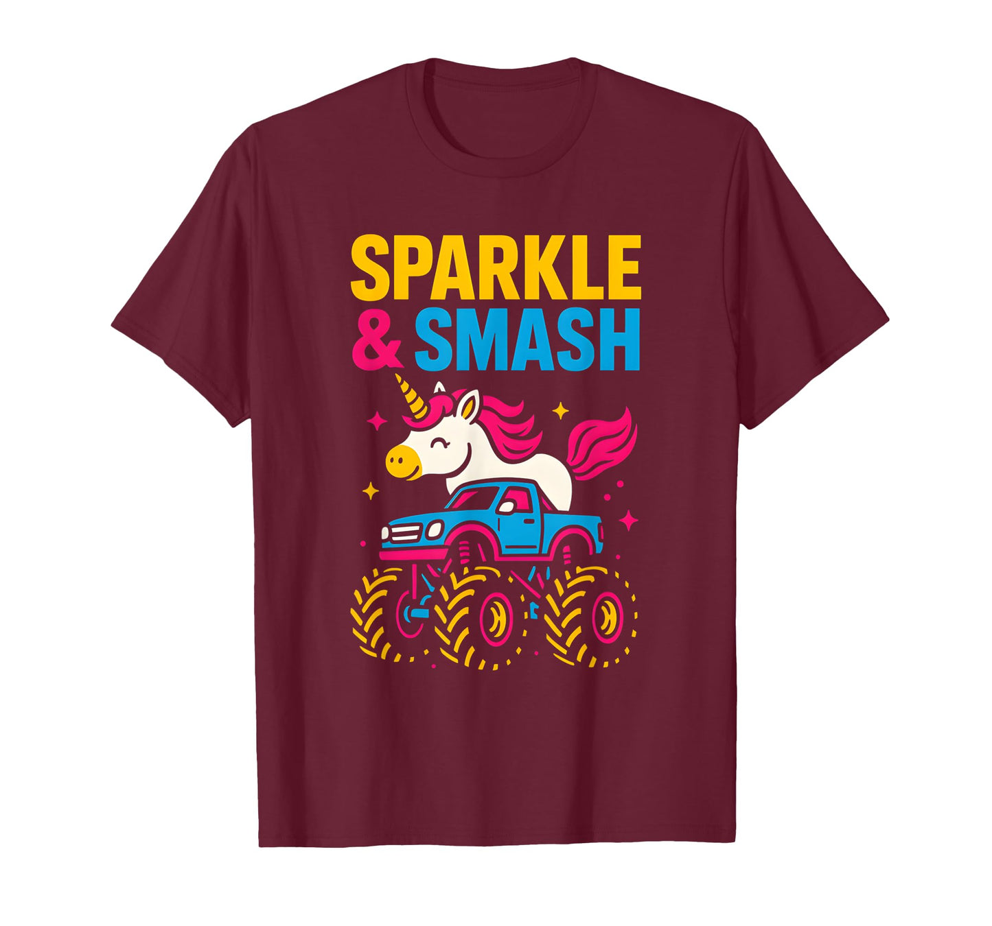 Cute Unicorn Monster Truck Sparkle & Smash Girls Cute T-Shirt
