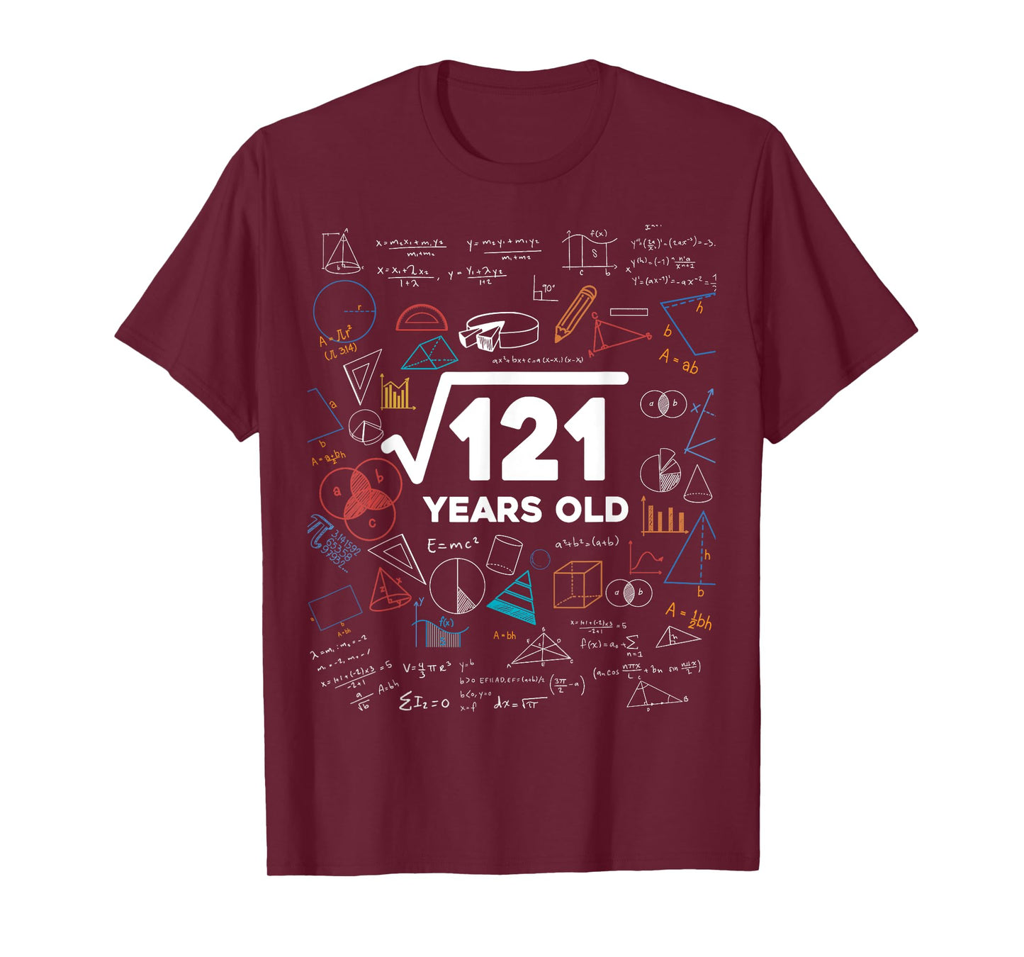 Square Root Of 121 11th Birthday Math Lover 11 Year Old Bday T-Shirt