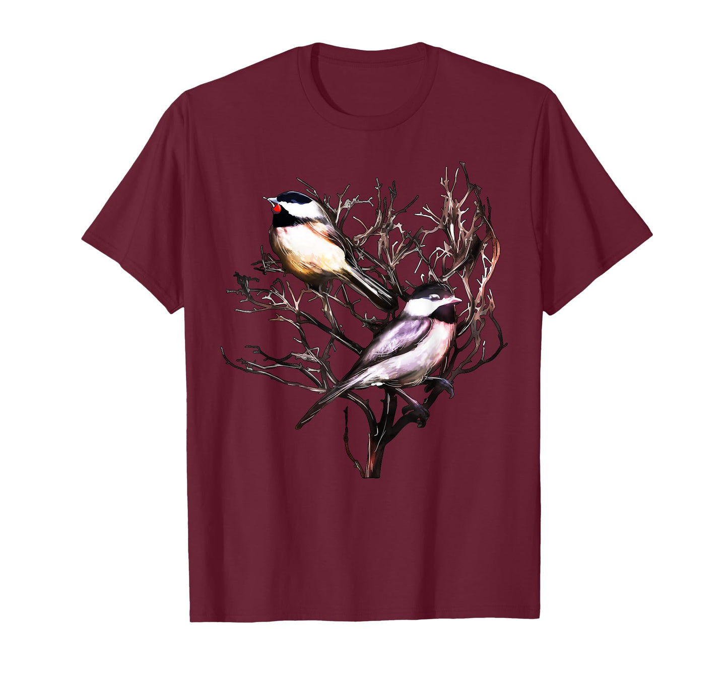 Cute Black Capped Chickadees in Branches T-Shirt