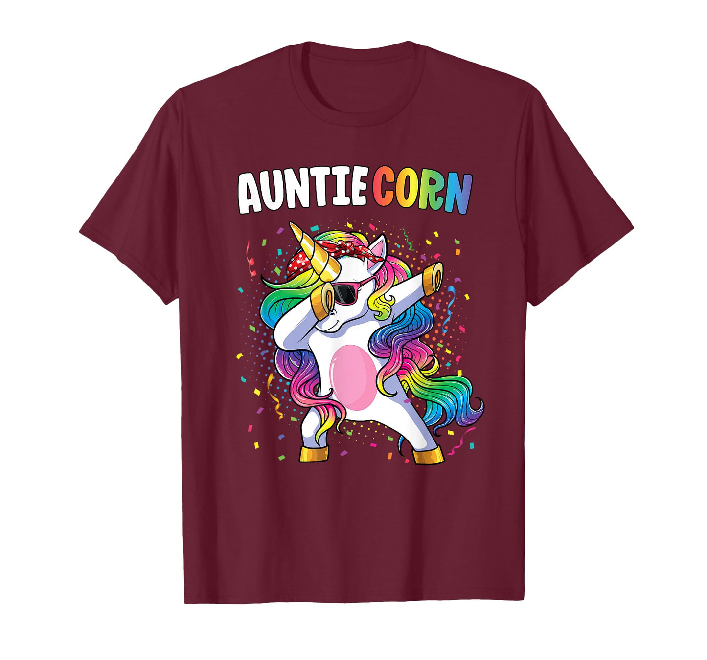 Auntiecorn Women Shirt Unicorn Birthday Dabbing Unicorn Aunt T-Shirt