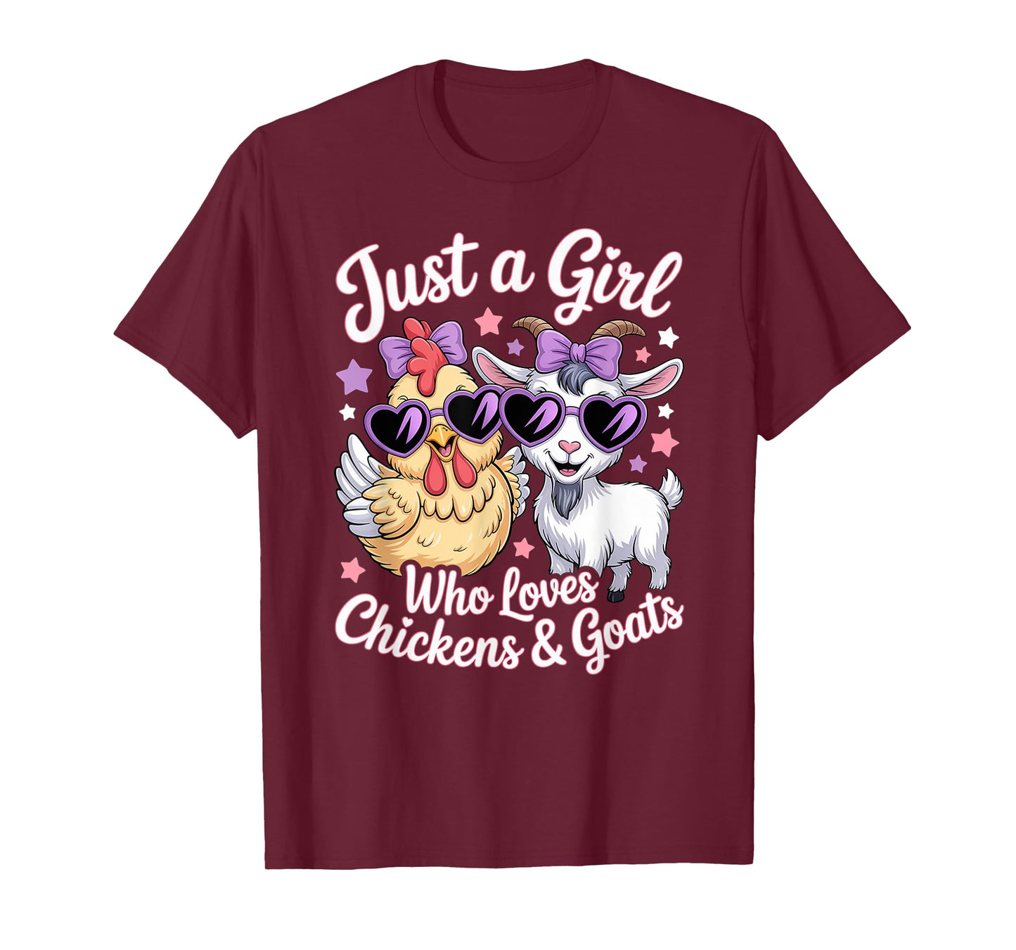 Cute Just A Girl Who Loves Chickens and Goats Poultry Farmer T-Shirt