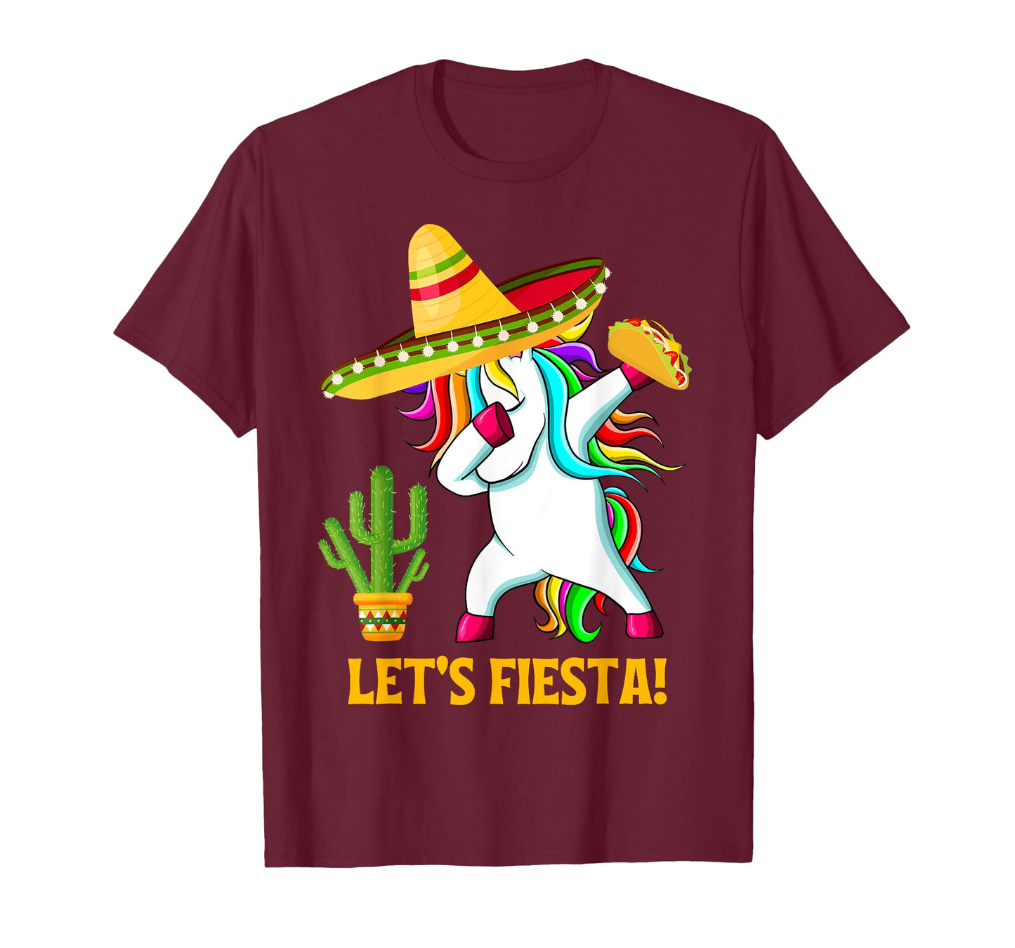 Dabbing Unicorn Funny Cinco de Mayo Kids Girls Let's Fiesta T-Shirt