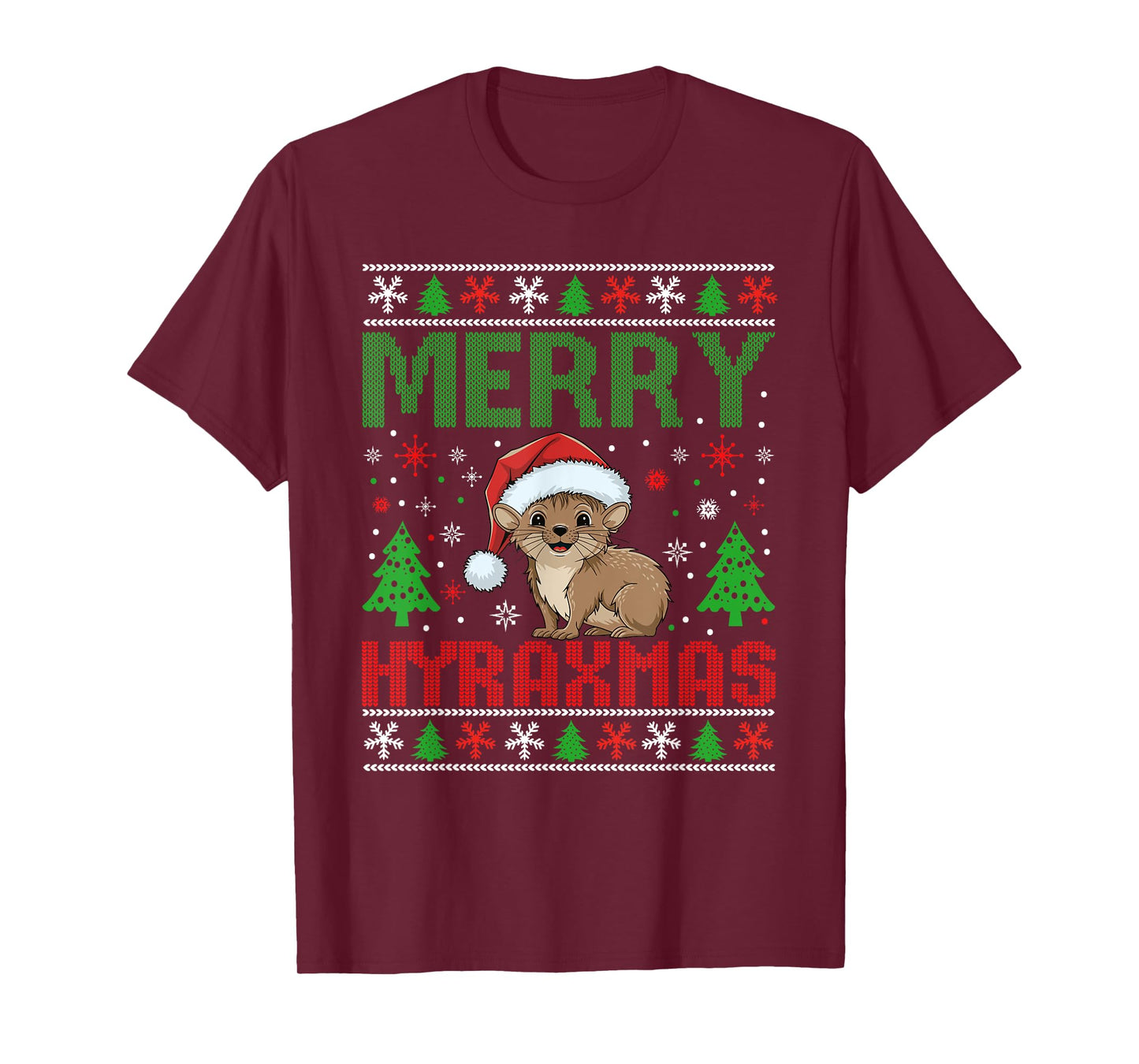 Merry Hyraxmas Ugly Christmas Funny Cute Xmas Pajama Hyrax T-Shirt