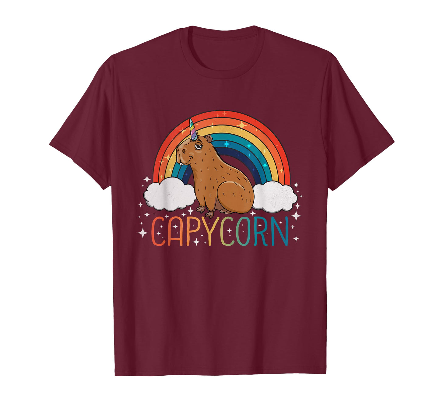 Capybara Lover Girls Unicorn Rainbow Capybara T-Shirt