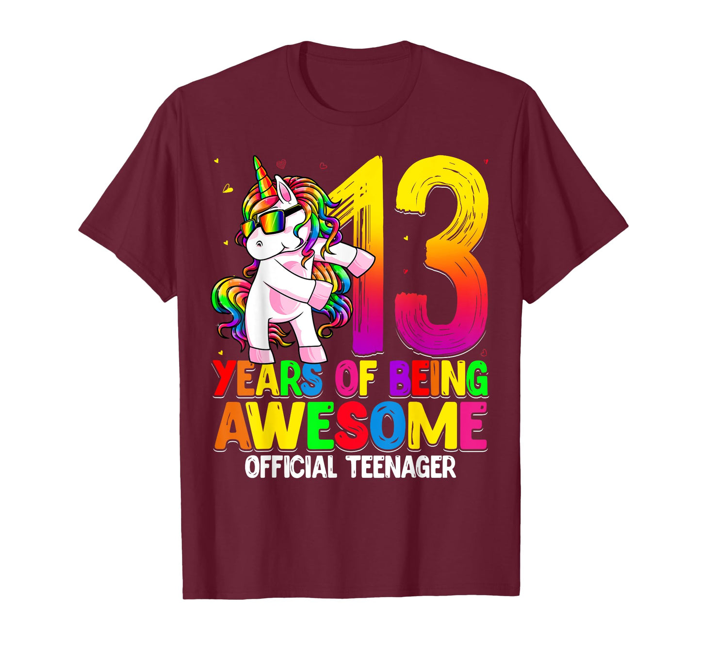 Official Teenager 13th Birthday Unicorn Flossing 13th Bday T-Shirt