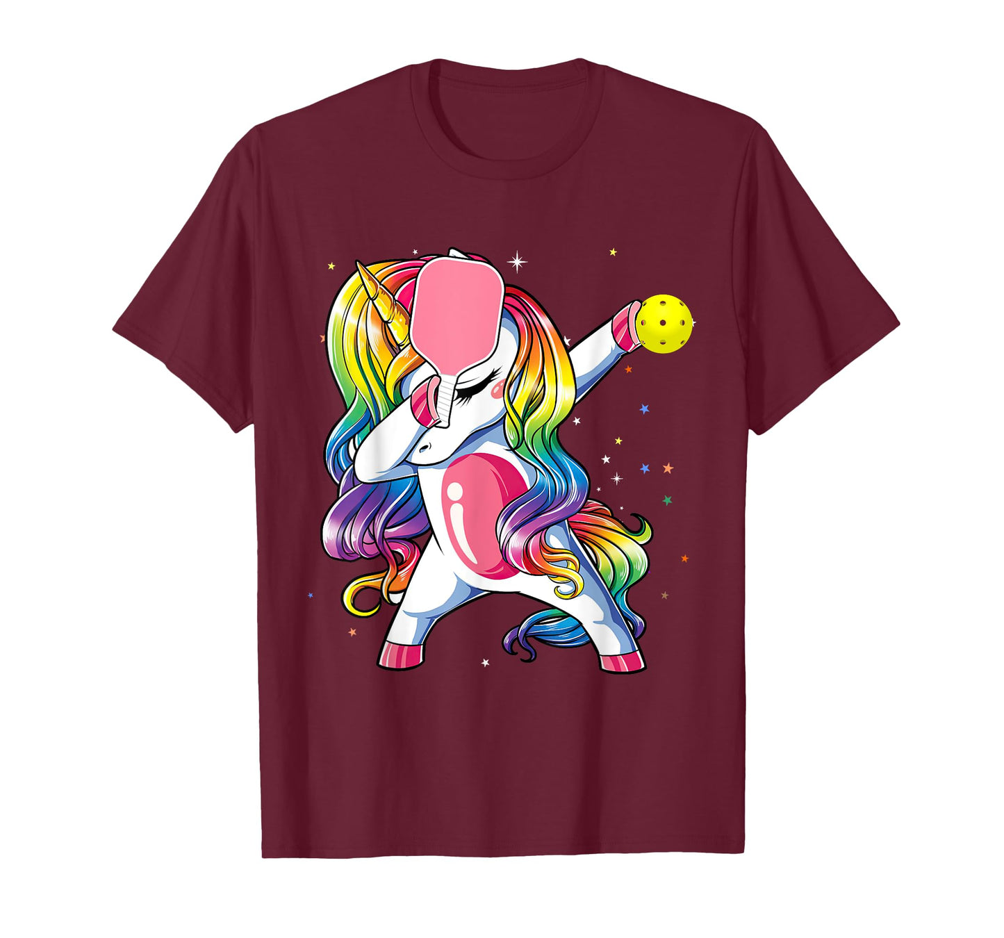 Dabbing Unicorn Playing Pickleball Player Lover Matching Kid T-Shirt