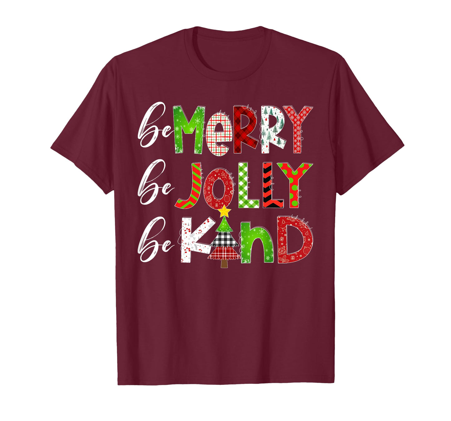 Be Merry Be Jolly Be Kind Merry Christmas Teacher Xmas Pjs T-Shirt