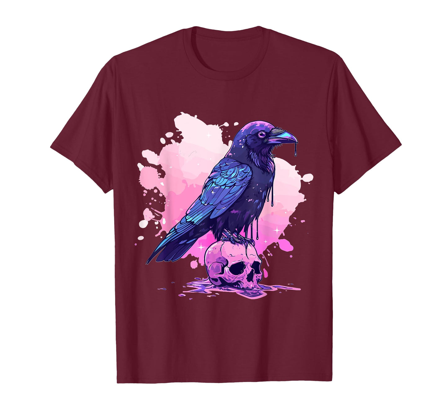 Goth Pastel Cute Creepy Kawaii Skull And Crow Vaporwave T-Shirt