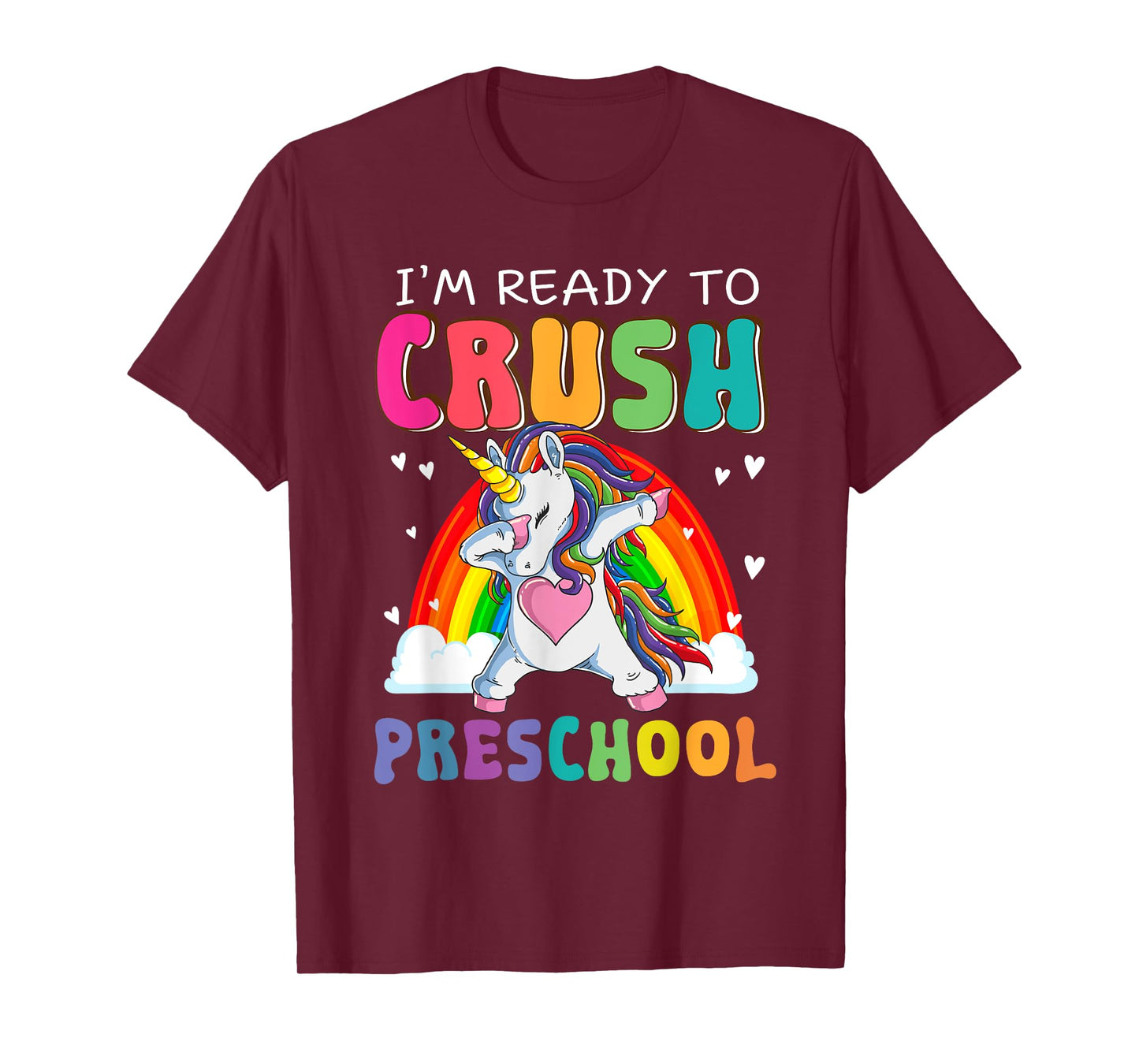 Crush Preschool Dabbing Unicorn First Day Of School Girl Kid T-Shirt
