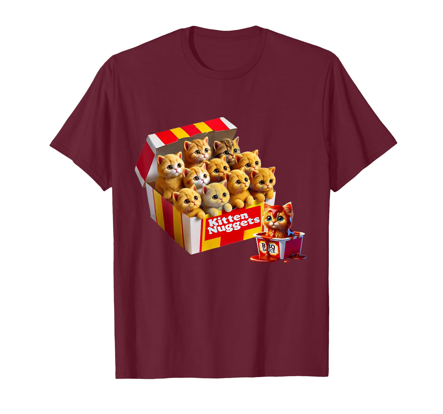 Kitten Nuggets Cat Lover Gift Food Pun Chicken Nuggets Men Women Kids T-Shirt