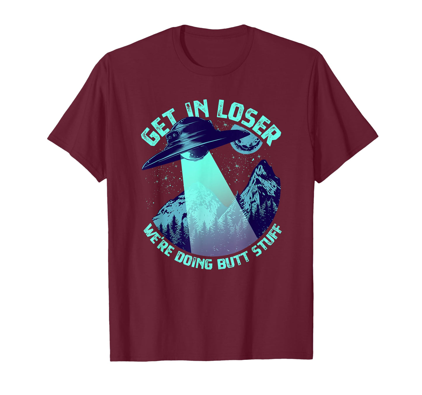 Vintage Get In Loser Alien Bigfoot Tees Alien Abduction T-Shirt - Unisex-Adults - Black - Short Sleeve - Small - Crew Neck - Classic Fit - UFO, Alien, Bigfoot, Sci-Fi & Fantasy Enthusiasts