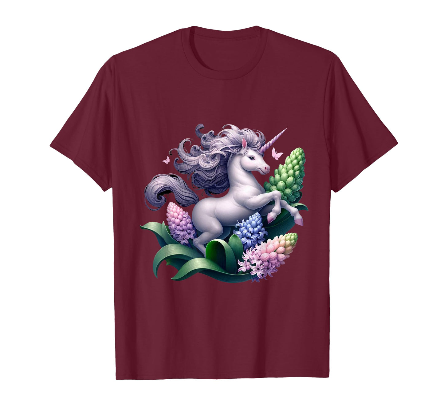 Unicorn Riding Hyacinth Boys Girls Men Women Kids Adults T-Shirt