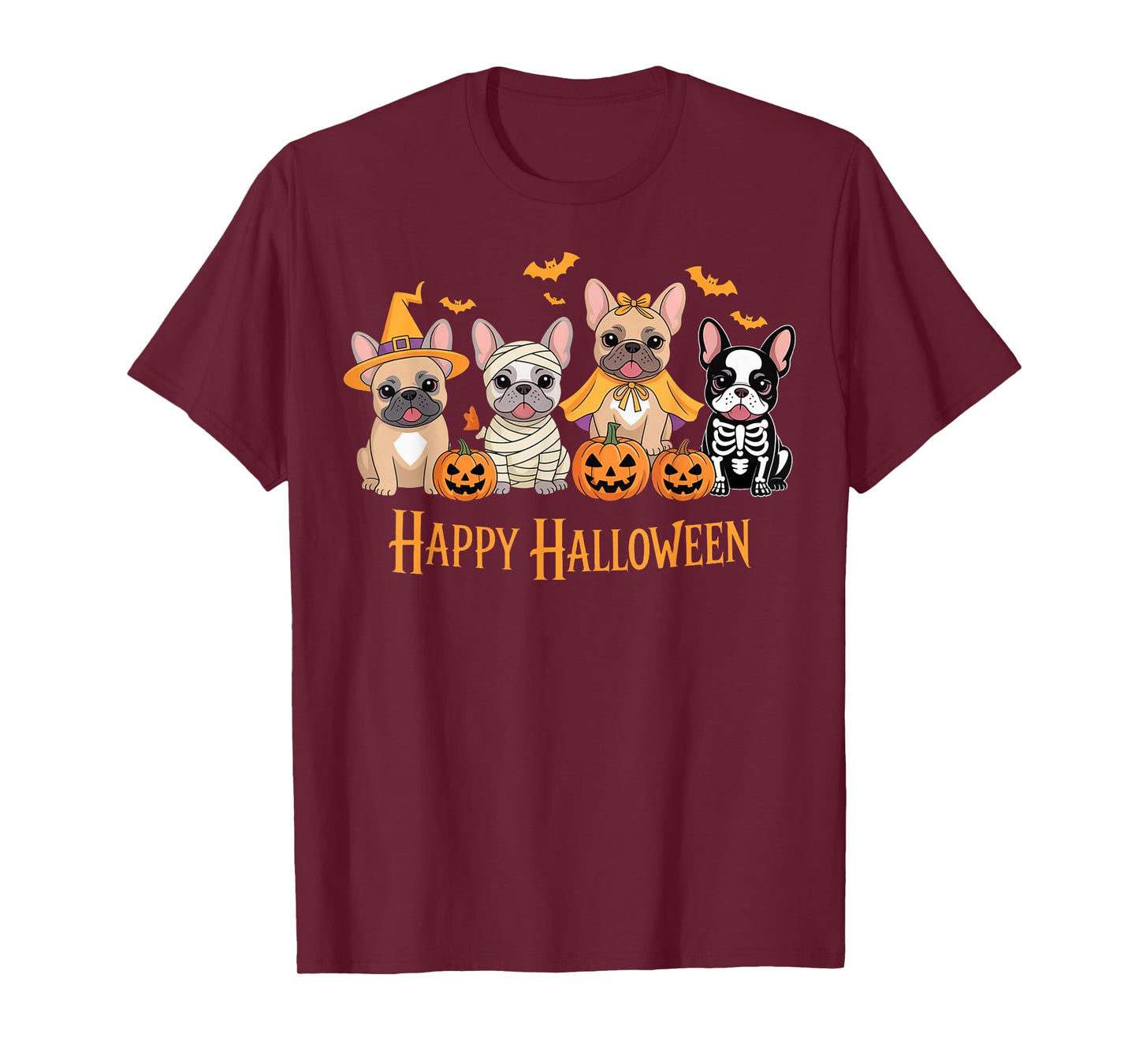 Halloween French Bulldog Dogs Pumpkin Funny Gifts T-Shirt