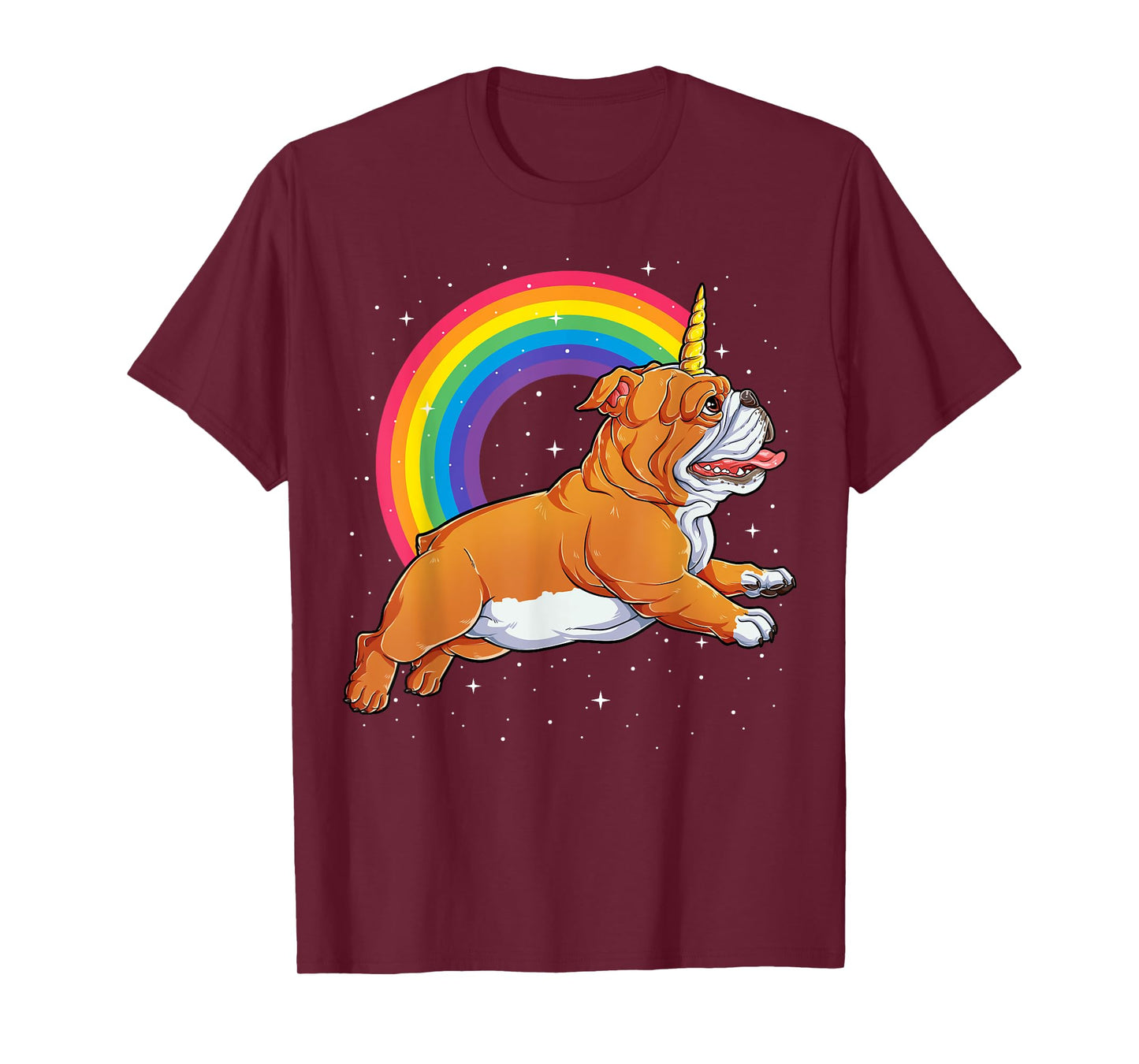 English Bulldog Unicorn T shirt Girls Space Galaxy Rainbow T-Shirt