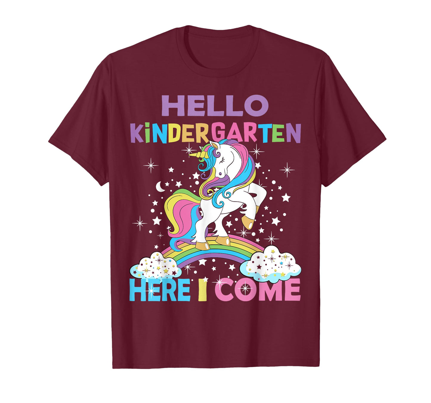 Unicorn Kindergarten Here I Come Hello Kindergarten Girls T-Shirt