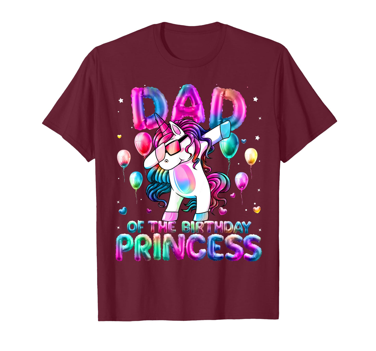 Dad of the Birthday Princess Girl Dabbing Unicorn Daddy T-Shirt