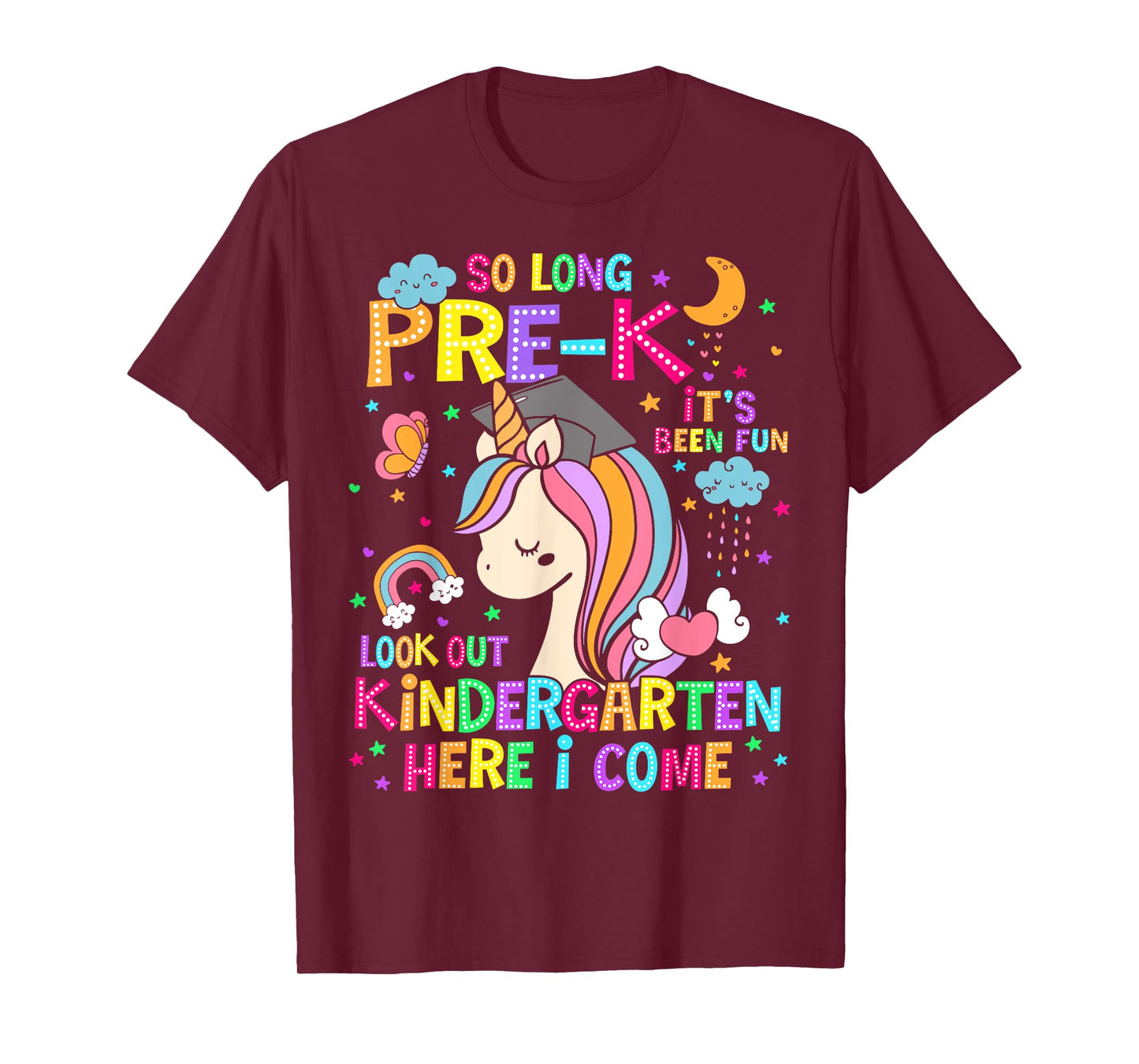 So Long Pre-K Graduation Kindergarten Here I Come Unicorn T-Shirt