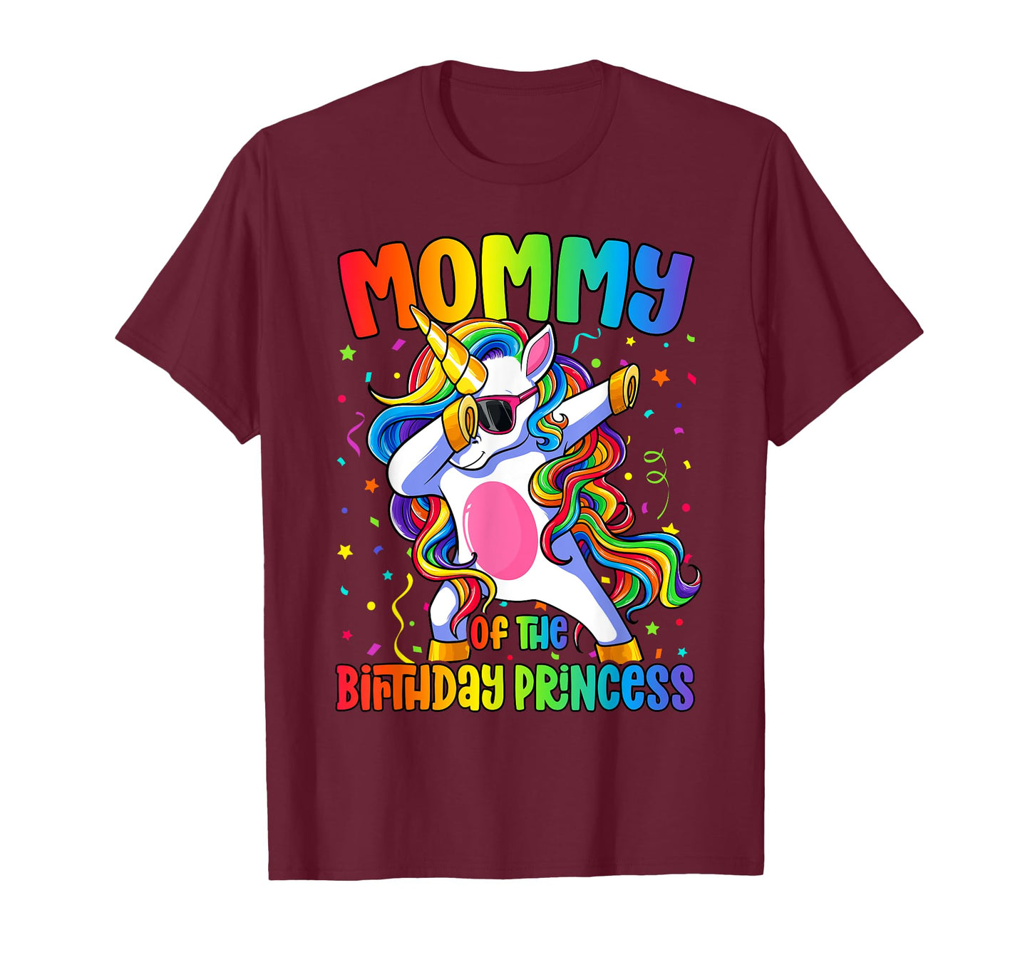 Mom of the Birthday Princess Shirt Dab Unicorn Mom T-Shirt