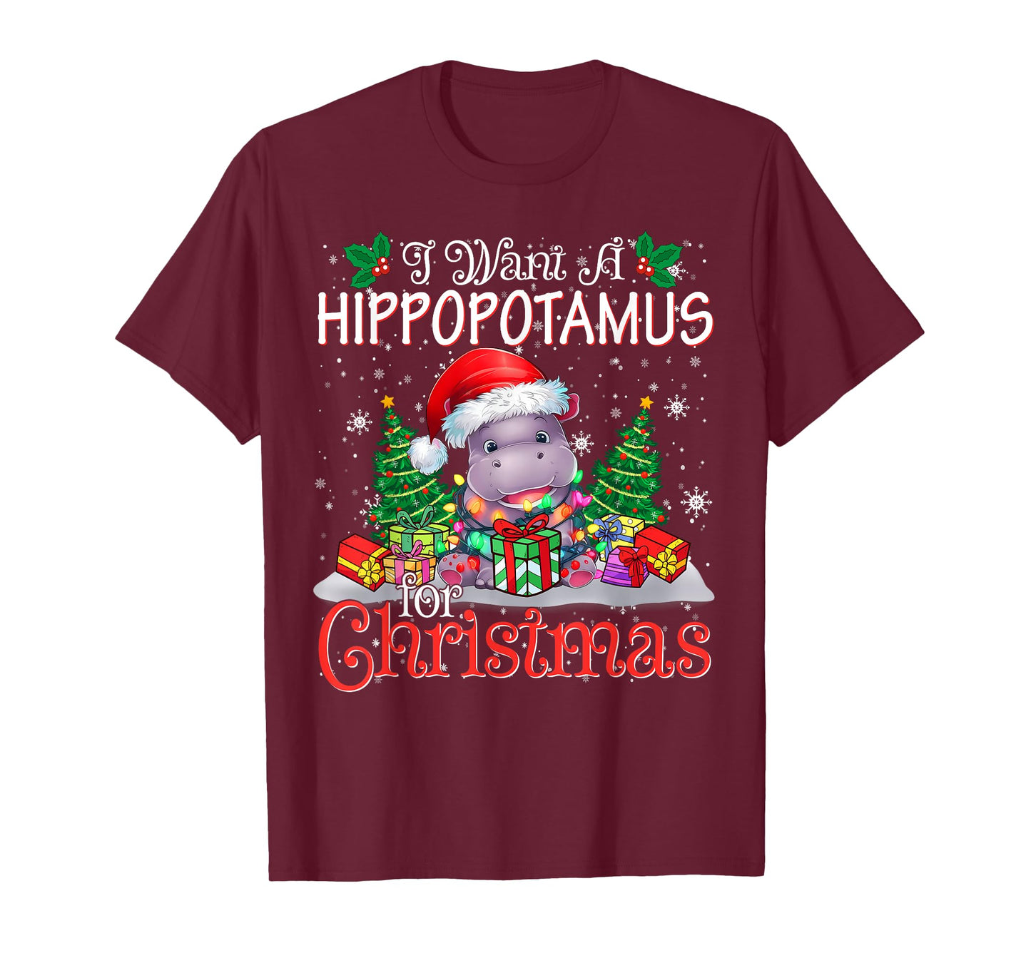 I Want A Hippopotamus Christmas Xmas Hippo Lover Boy Girl T-Shirt
