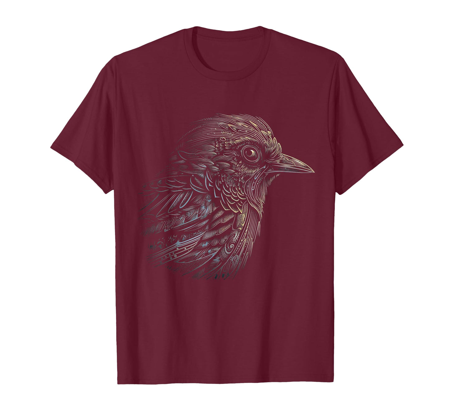 Bird Portrait Artwork | Animal Motif Bird T-Shirt