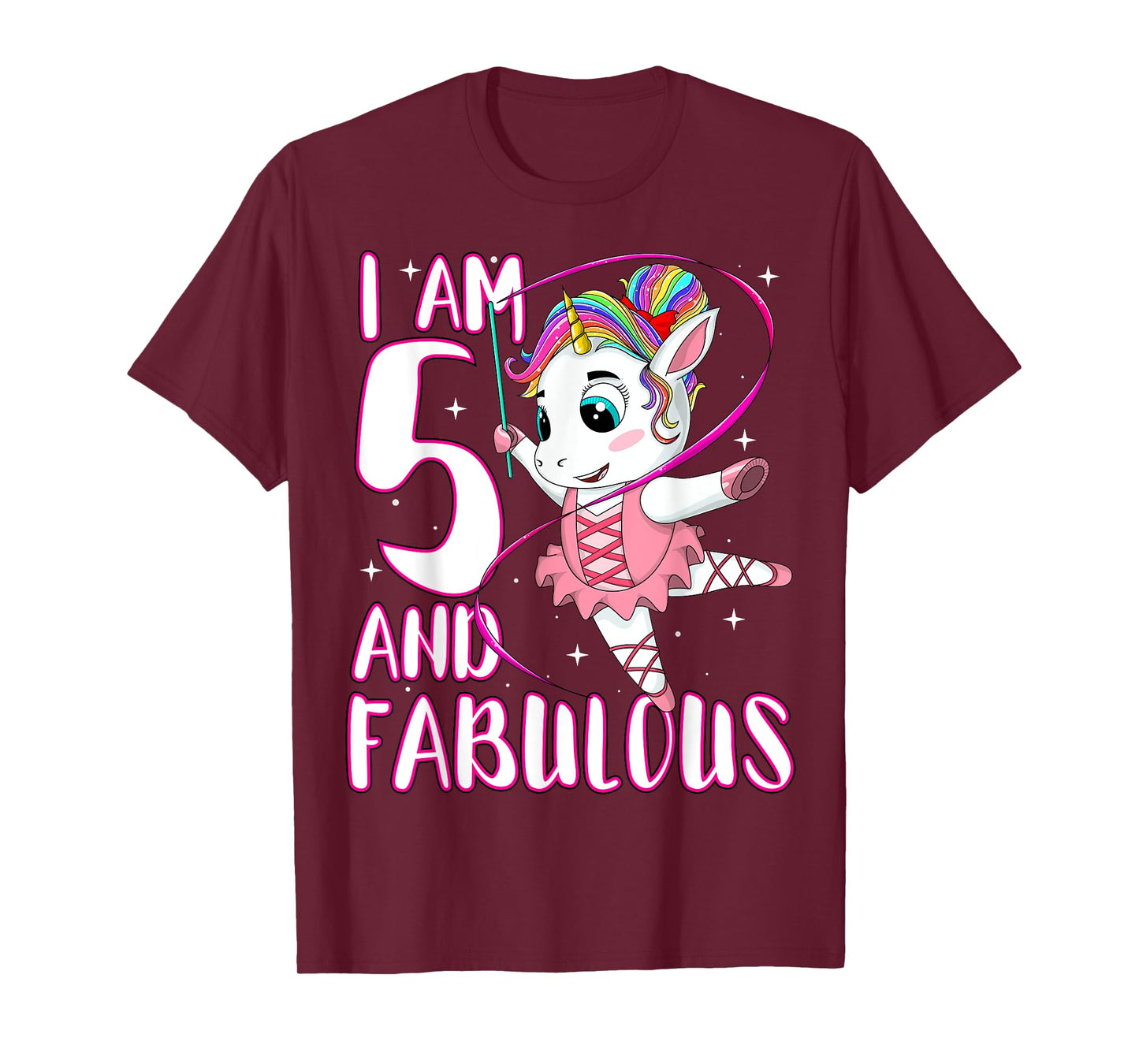 Children I Am 5 and Fabulous Unicorn Birthday Girl T-Shirt