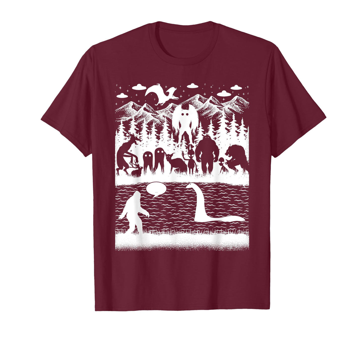 Bigfoot Loch Ness Monster Mothman And Aliens! Funny Cryptid T-Shirt