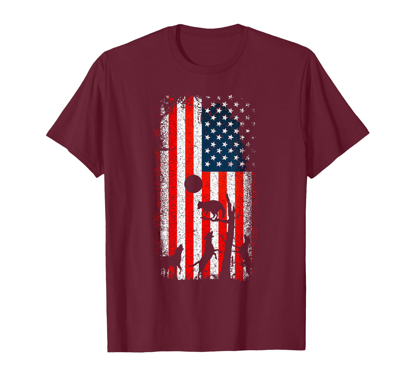 Hunting Dog American Flag Duck Bird Hunting For Boys Men T-Shirt