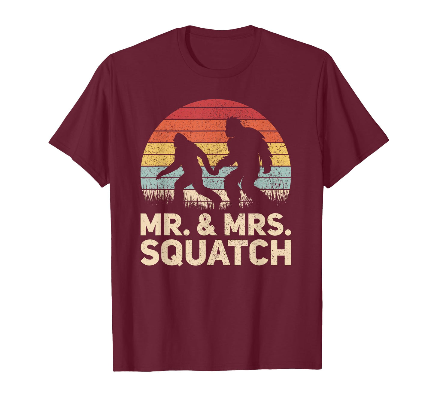Matching Mr & Mrs Outfit Husband Wife Funny Wedding Bigfoot T-Shirt