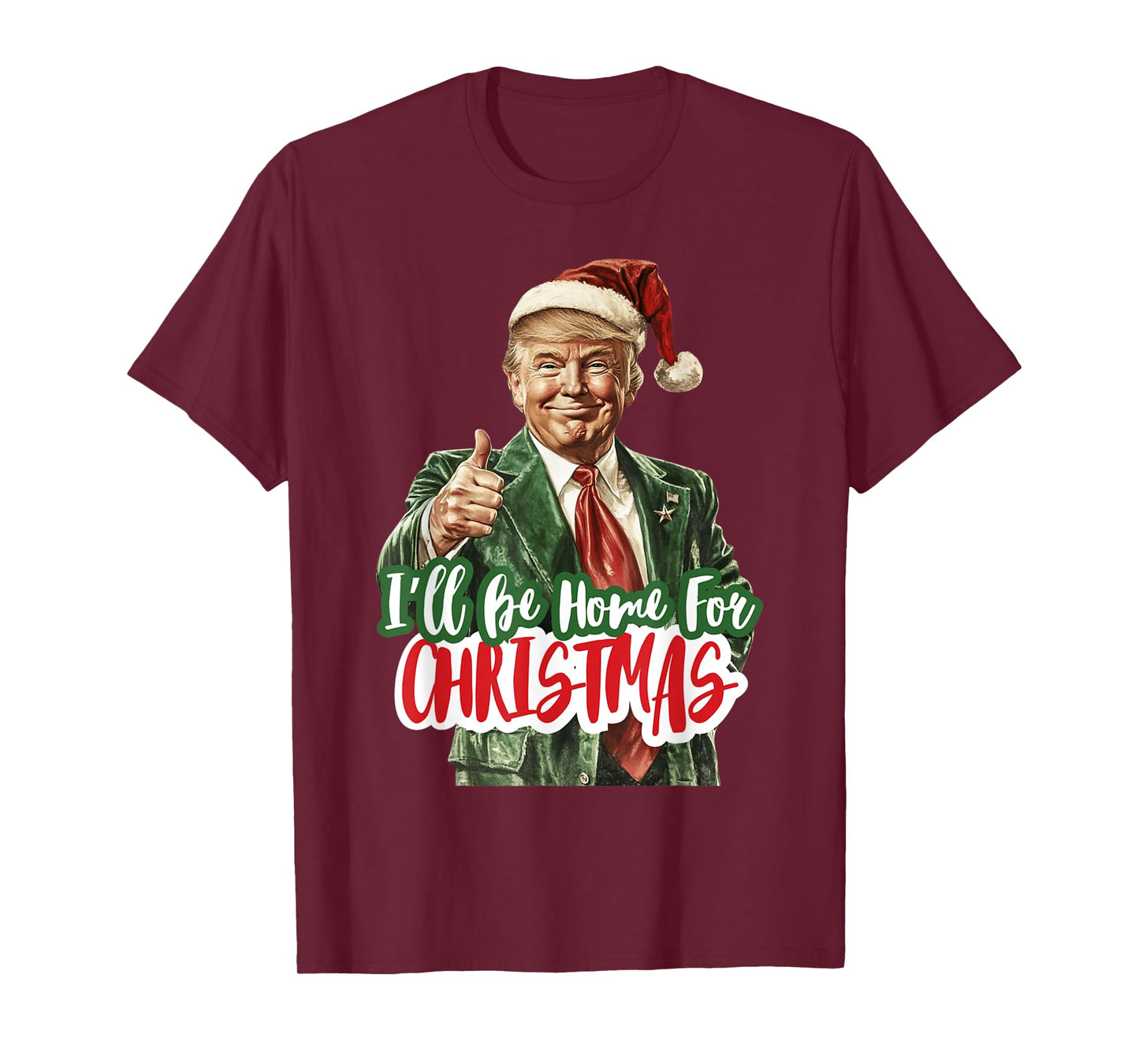 I'll Be Tee Home For Christmas Xmas 2024 Men Women Kid Black T-Shirt