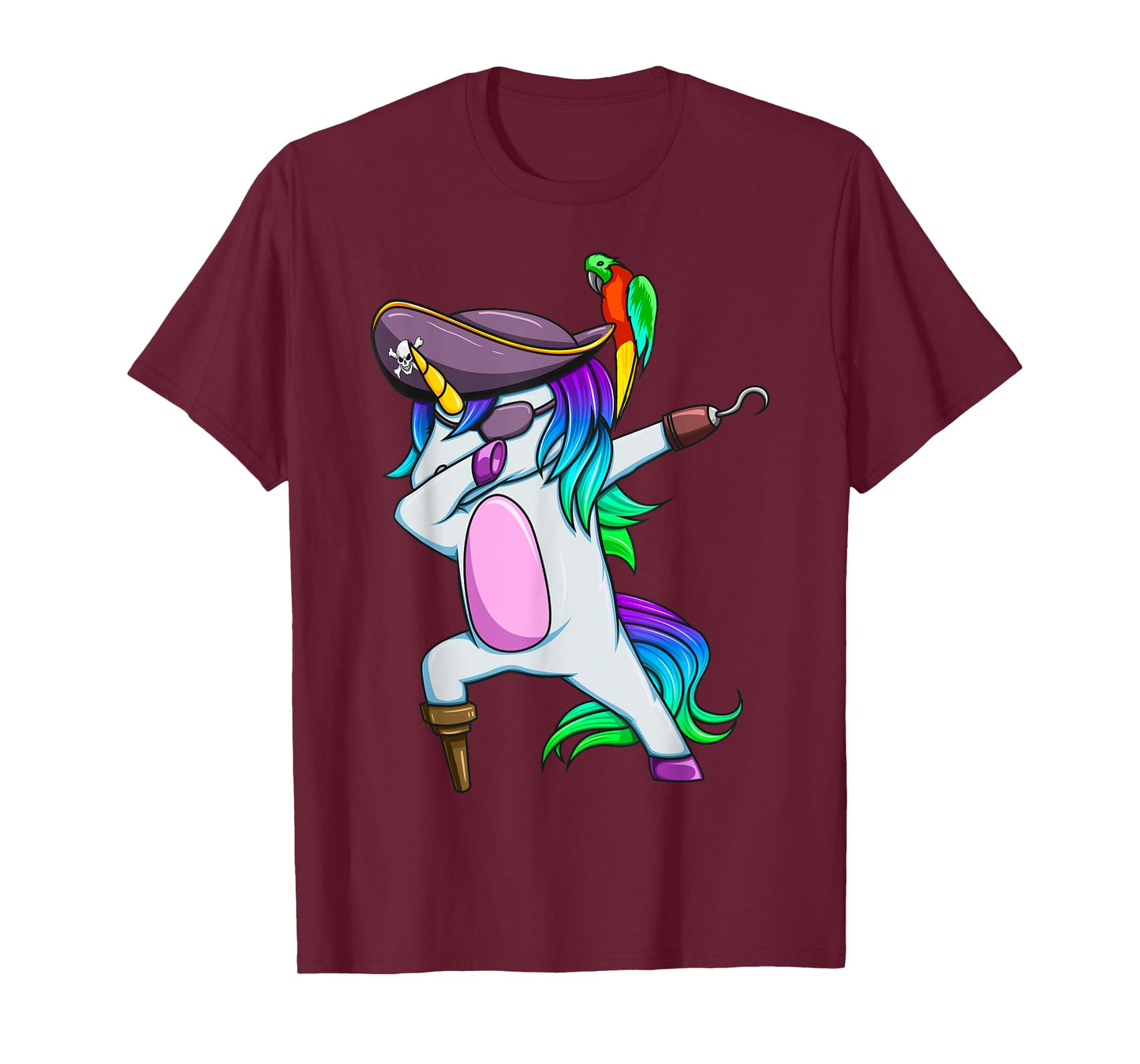 Dabbing Pirate Magical Rainbow Unicorn Funny Halloween T-Shirt