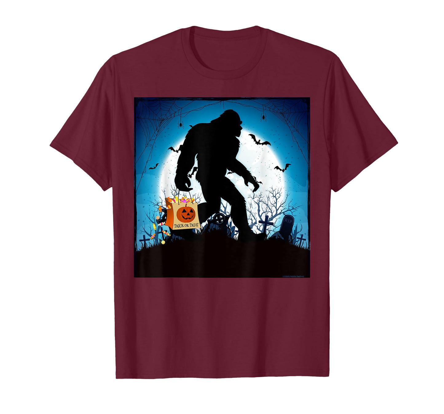 Spooky Halloween Bigfoot Trick or Treating Full Moon Bigfoot T-Shirt