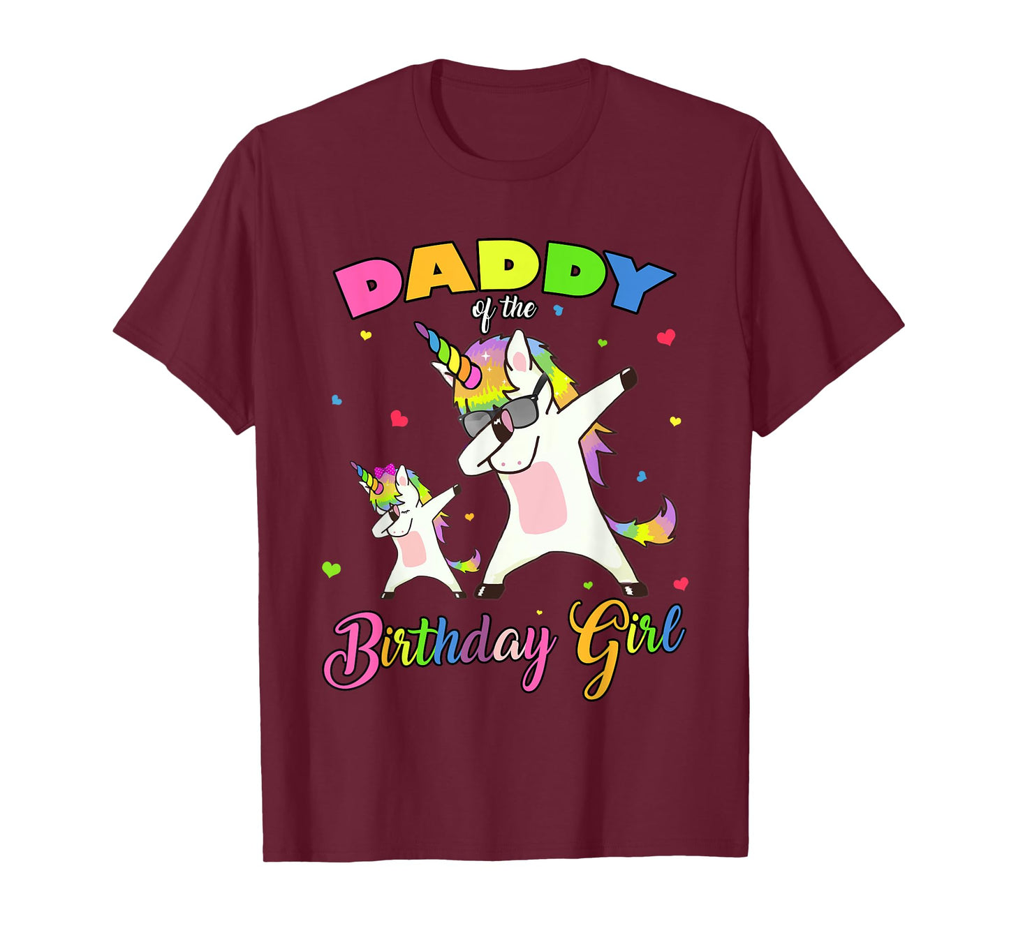 Daddy of the Birthday Girl Dabbing Unicorn Princess and Dad T-Shirt