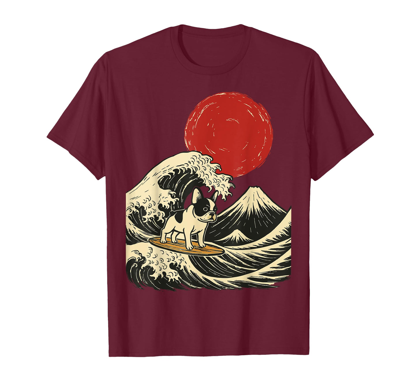 French Bulldog Surfing Japanese T-Shirt