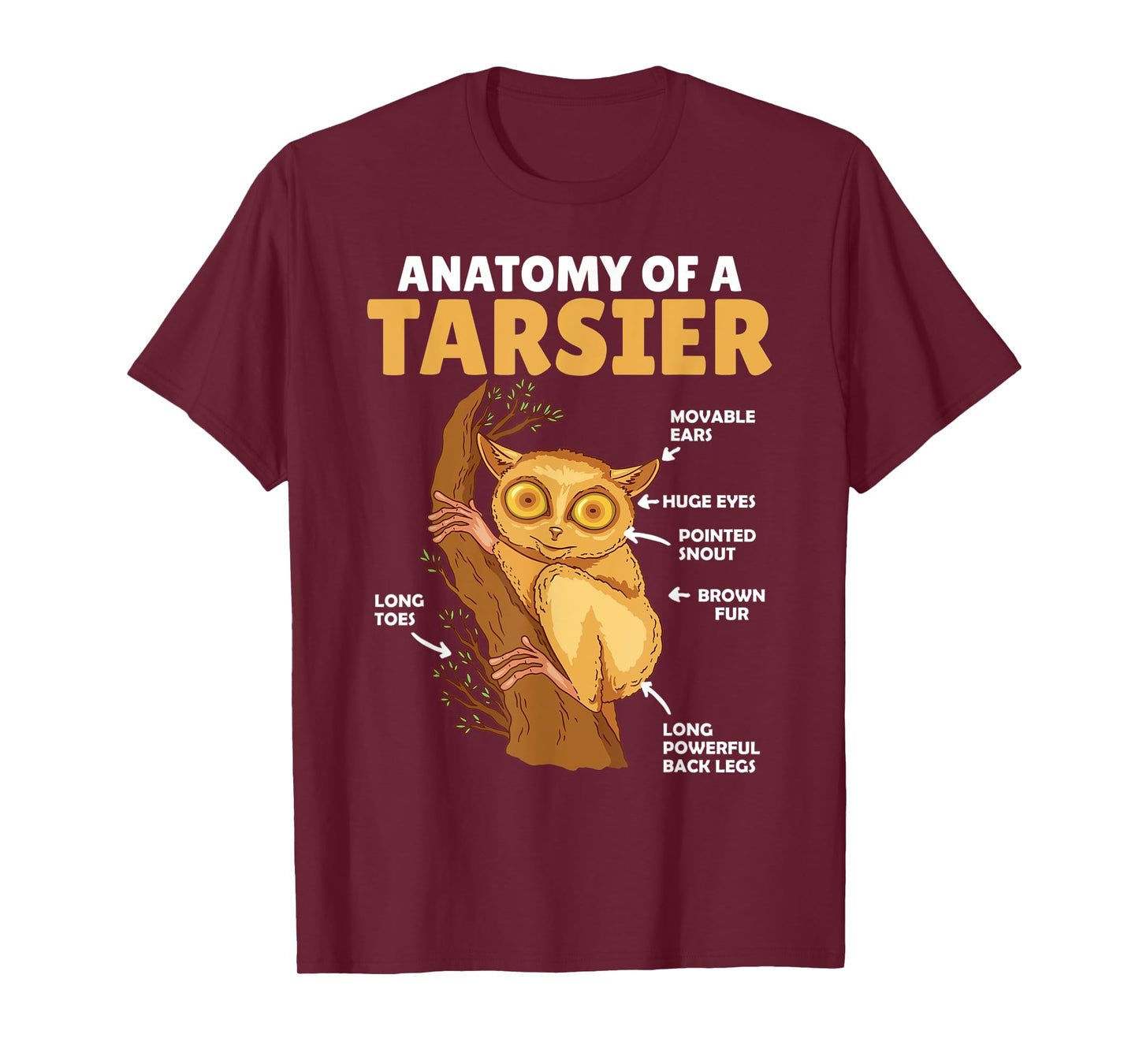 Cute Tarsier Anatomy Of A Tarsier Explanation T-Shirt