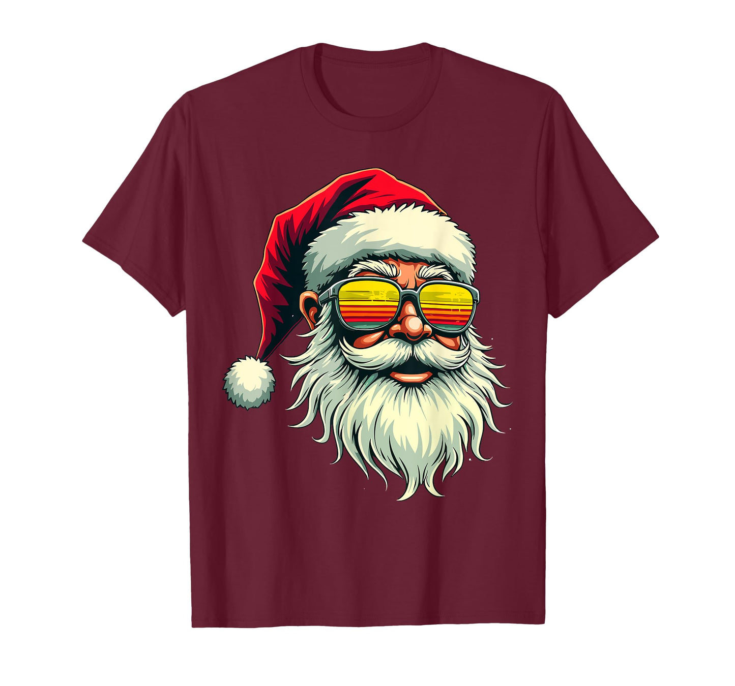 Santa Face Retro Sunglasses Christmas Xmas Men Women Kids T-Shirt