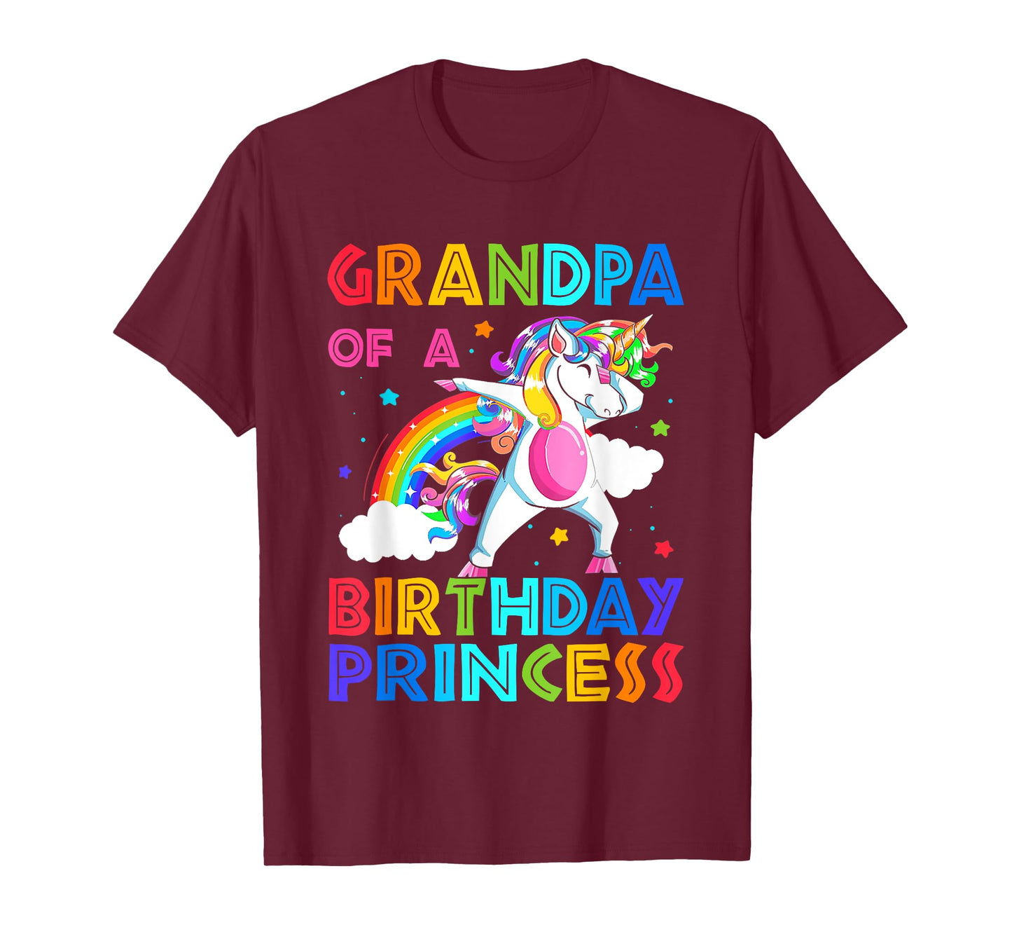Grandpa Of The Birthday Princess Unicorn Rainbow Gifts T-Shirt