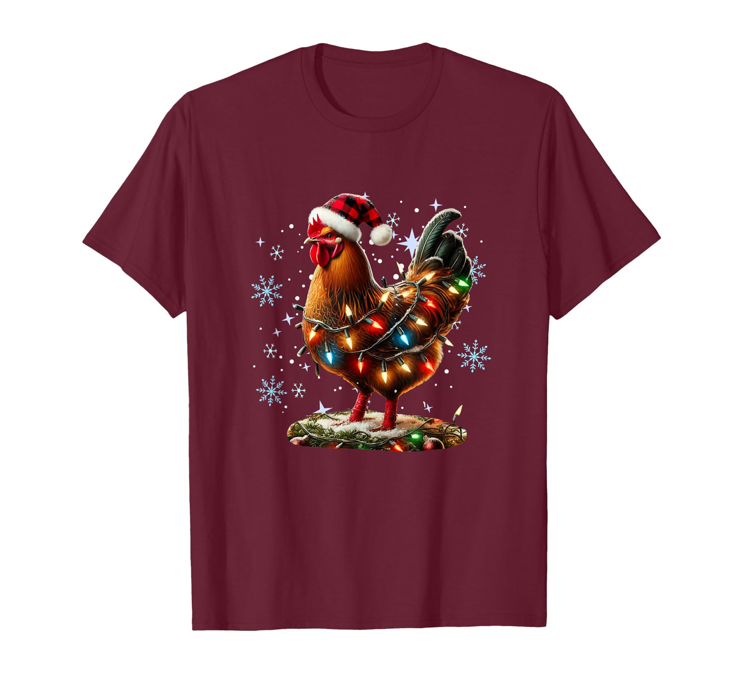 Chicken Christmas Chickens Santa Hat Xmas Chicken Lover T-Shirt