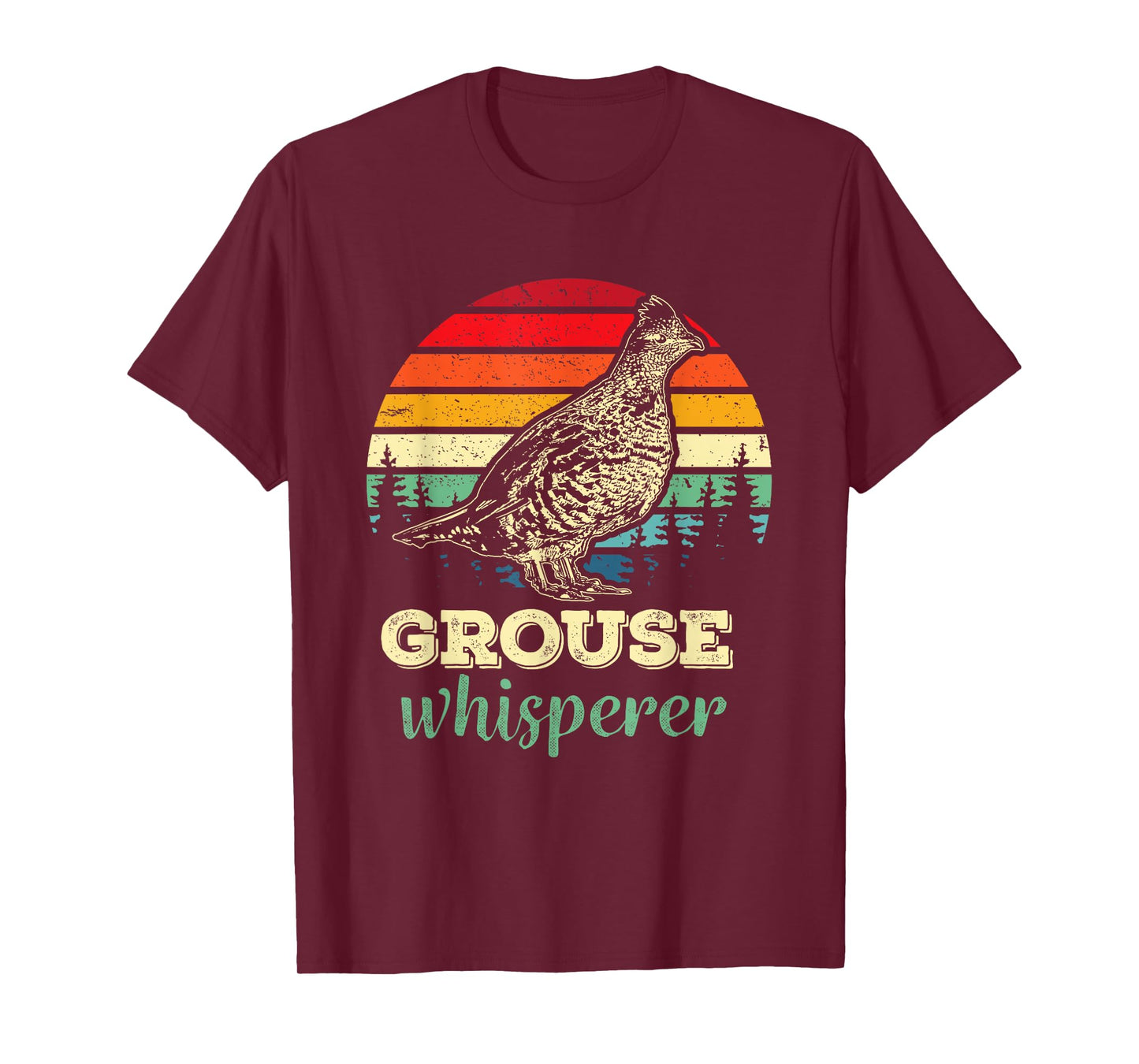 Mens Retro Ruffed Grouse Whisperer Bird Hunting Birding Gift T-Shirt