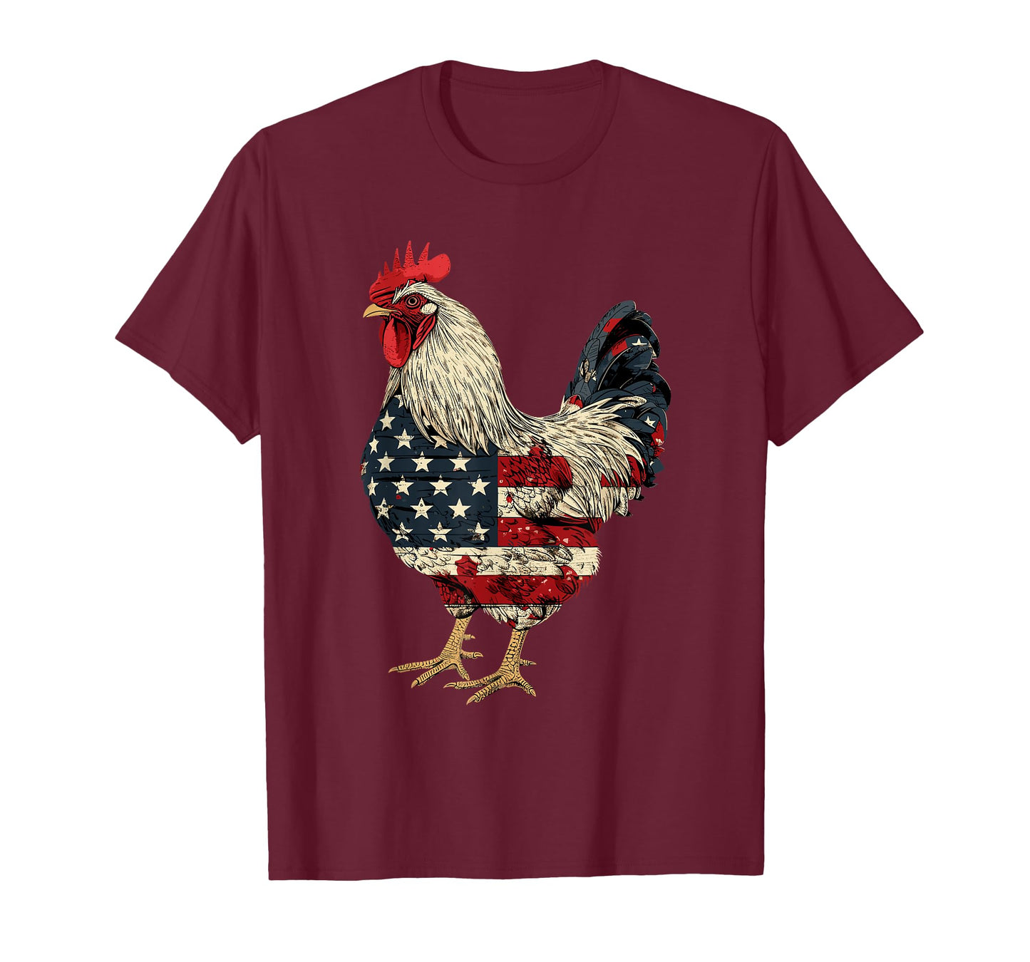 Chicken Farm Patriotic Farmer 4th Of July USA American Flag T-Shirt for Women Men