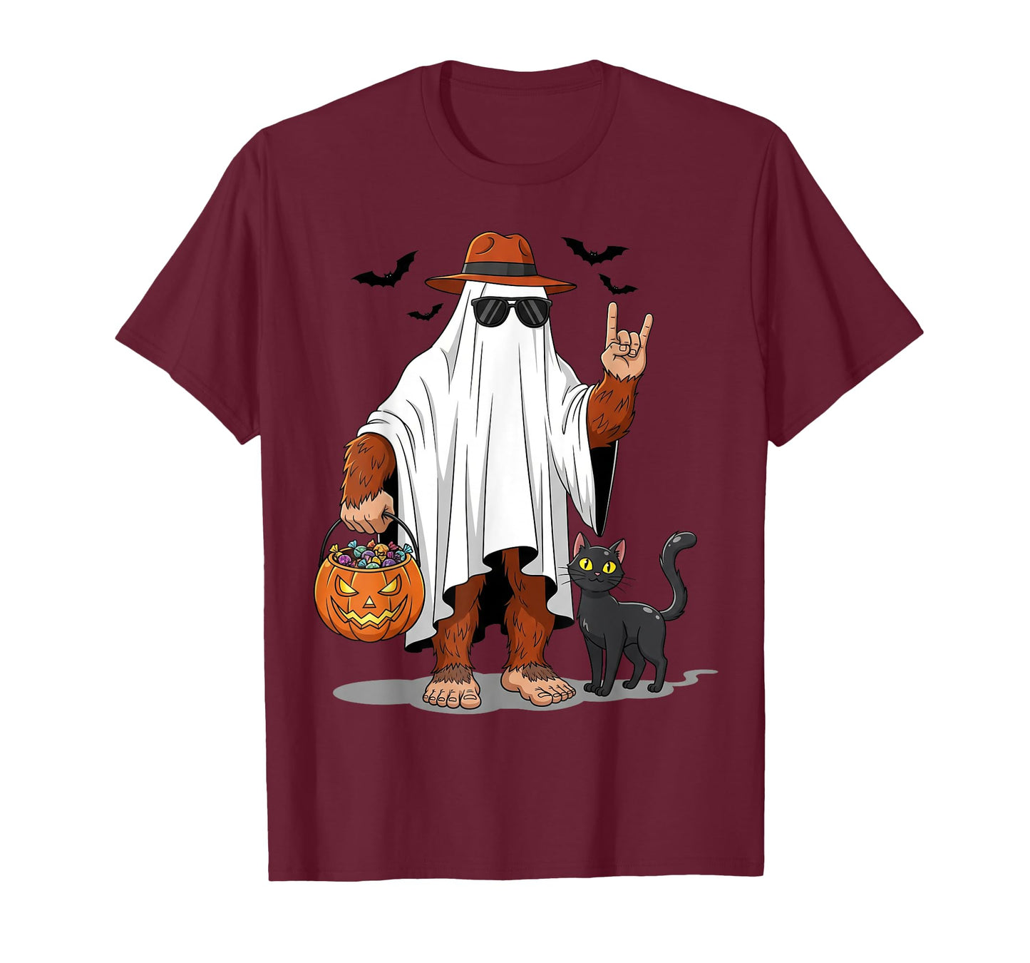 Bigfoot Ghost Halloween Costume Sasquatch Women Men Kid T-Shirt