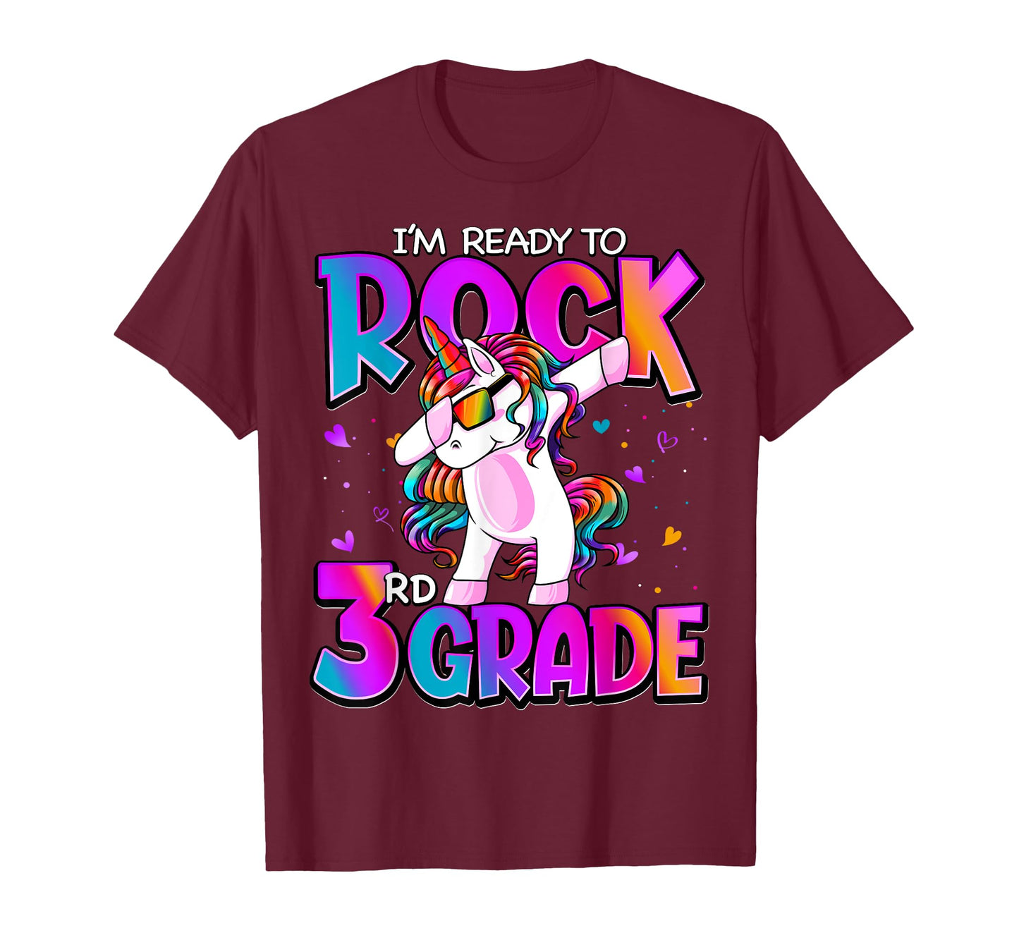 I'm Ready To Rock 3rd Grade Unicorn Back To School Girls T-Shirt