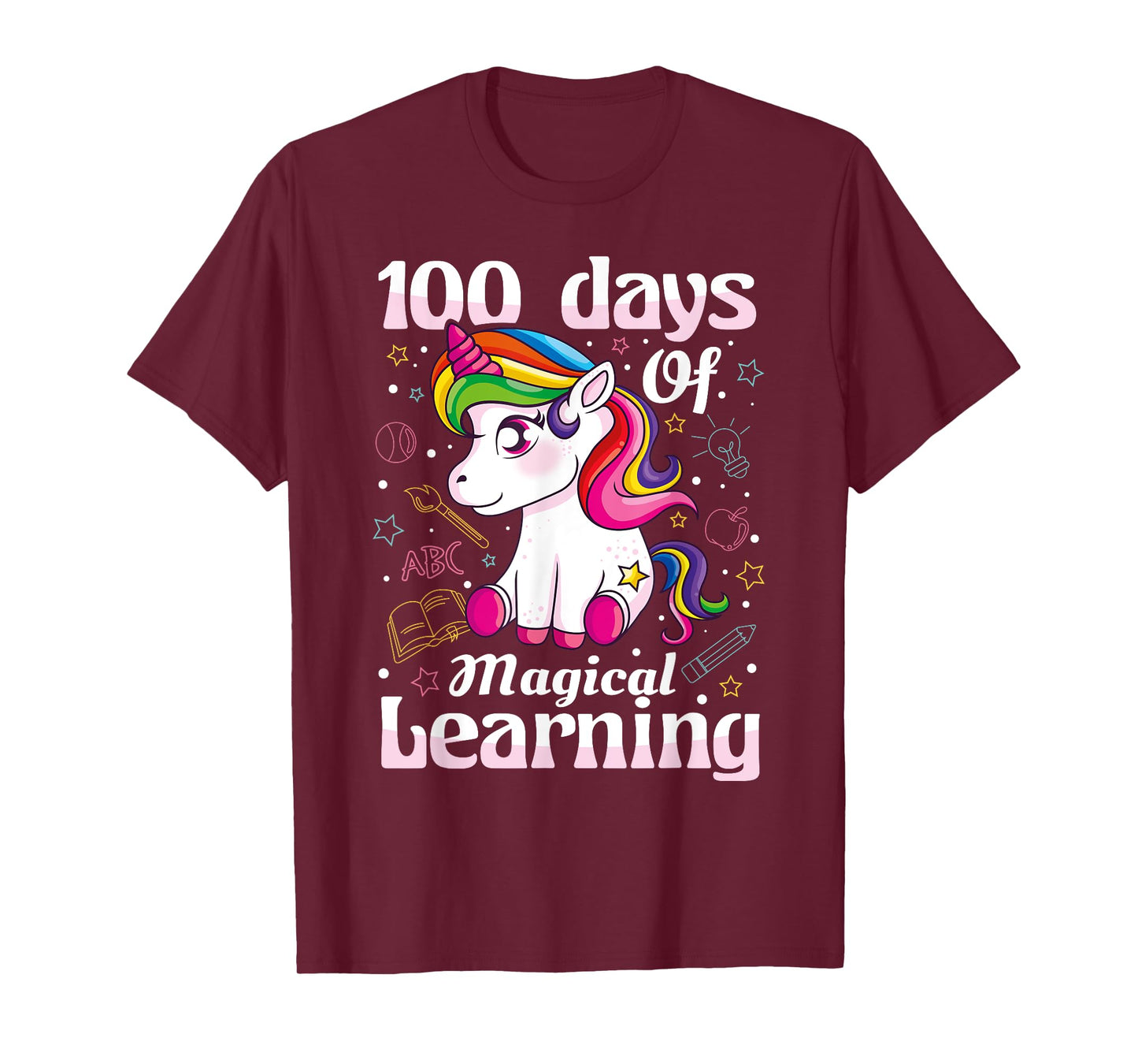 100th Day of School Unicorn Girls 100 Days of School T-Shirt