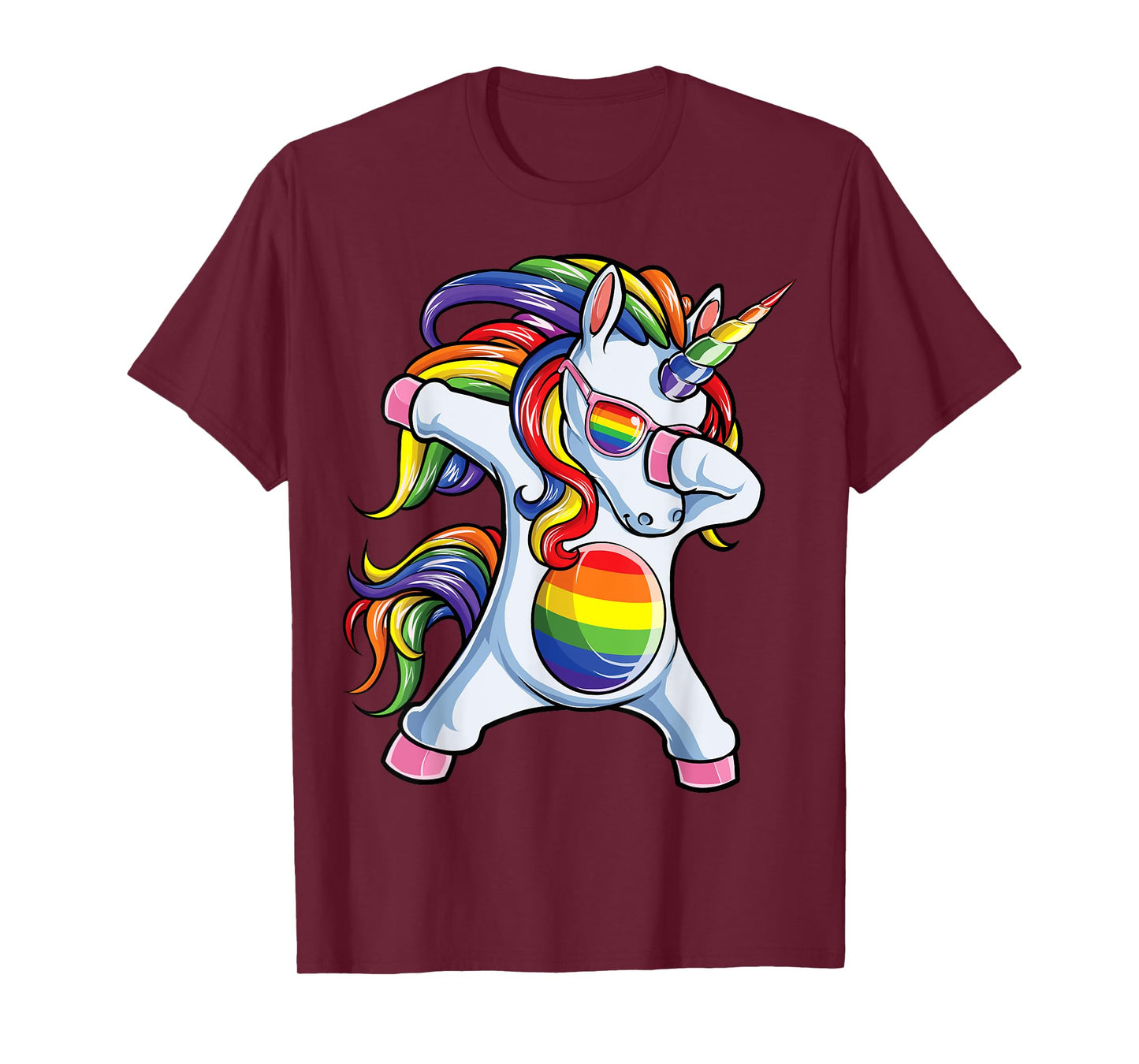 Dubbing Unicorn Gay Pride LGBT T-Shirt Lesbian Rainbow Flag T-Shirt